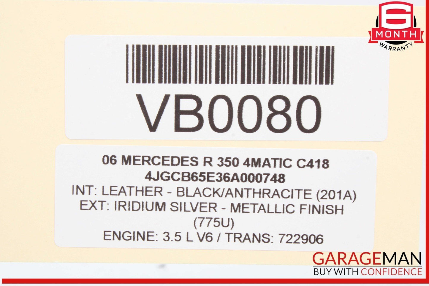 06-13 Mercedes W251 R350 4MATIC Front Left Side Window Regulator Motor OEM