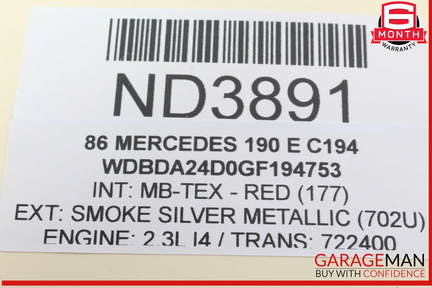84-93 Mercedes W201 190E Anti Theft Key Alarm Control Module OEM