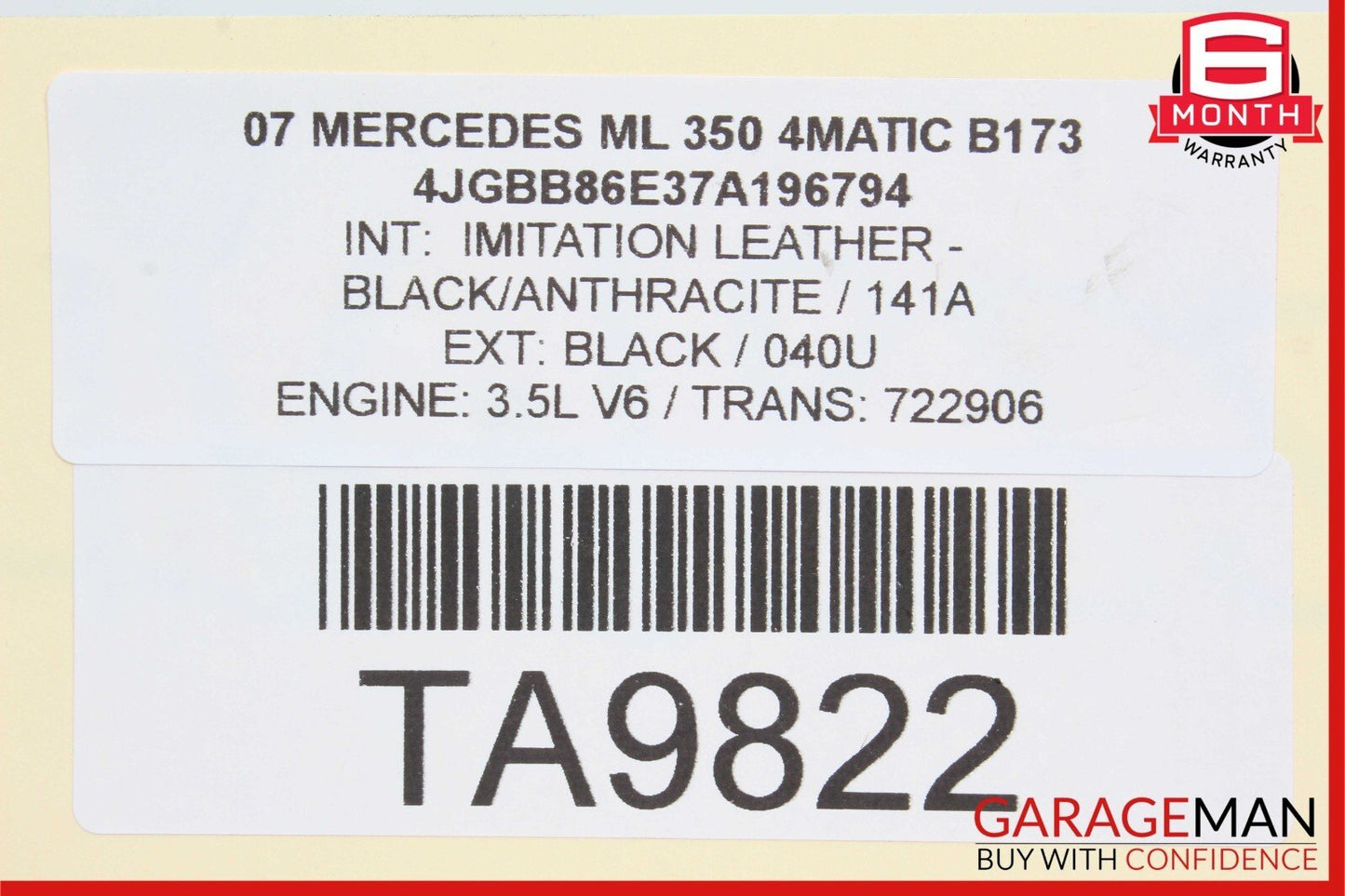 06-12 Mercedes W164 ML350 GL550 Front Left Side Drive Axle Shaft Driveshaft OEM