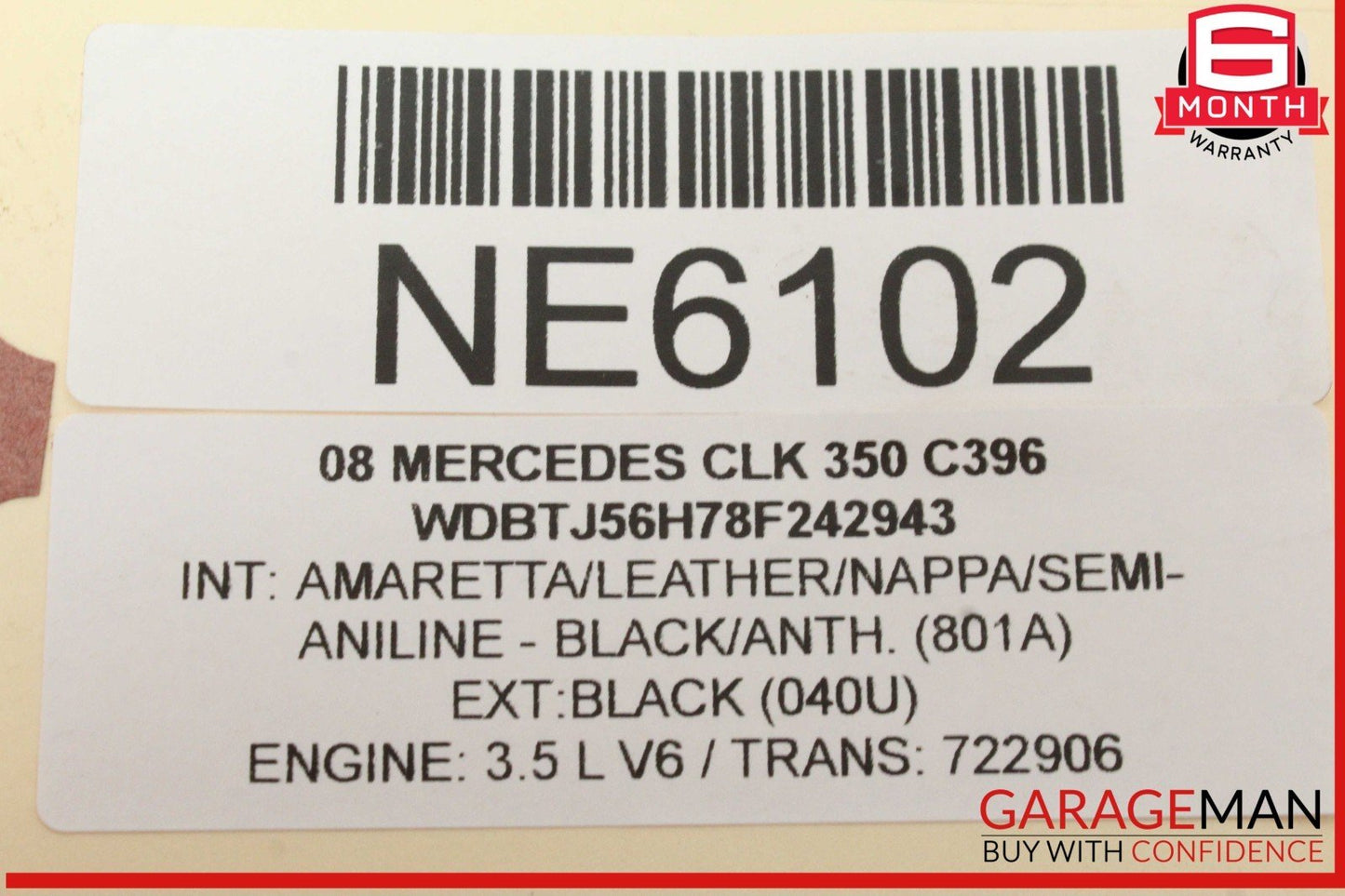 06-09 Mercedes W209 CLK350 C230 C280 A/C Air Conditioning Compressor 0012305611