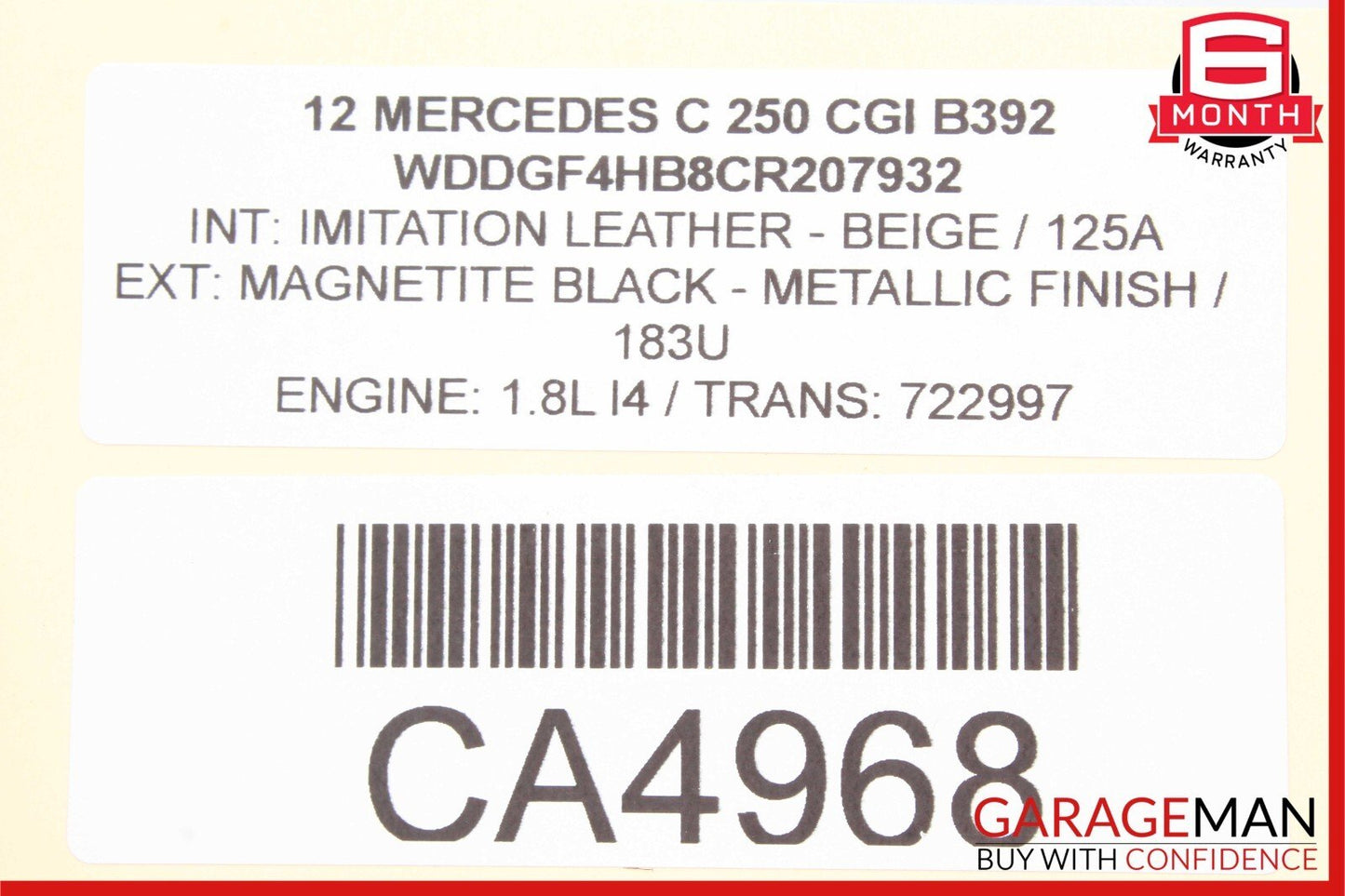 12-14 Mercedes W204 C250 C63 AMG Coupe Front Right Seat Belt Retractor Black