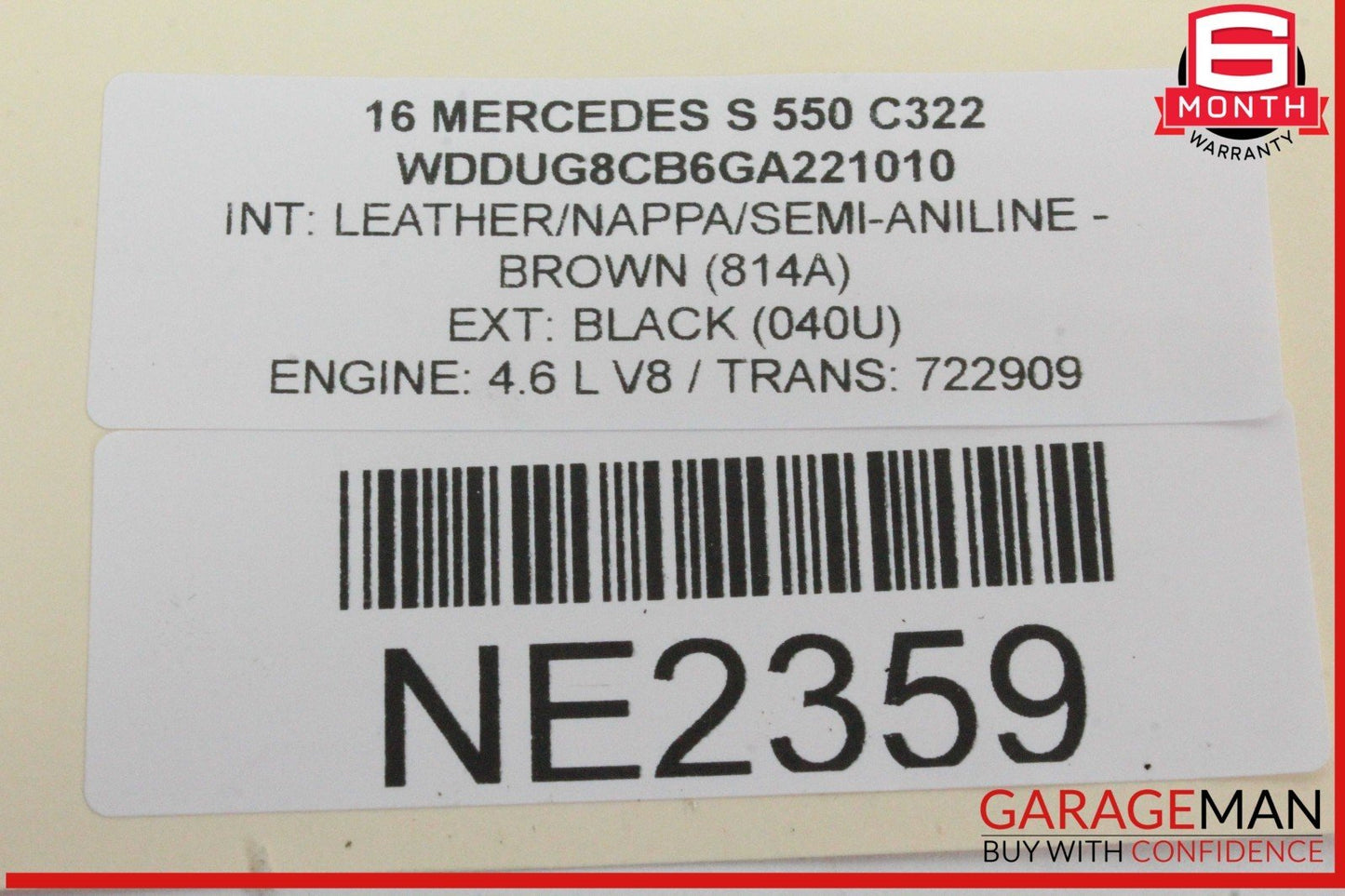 14-17 Mercedes W222 S550 Front Windshield Rain Light Sensor 2229001310 OEM