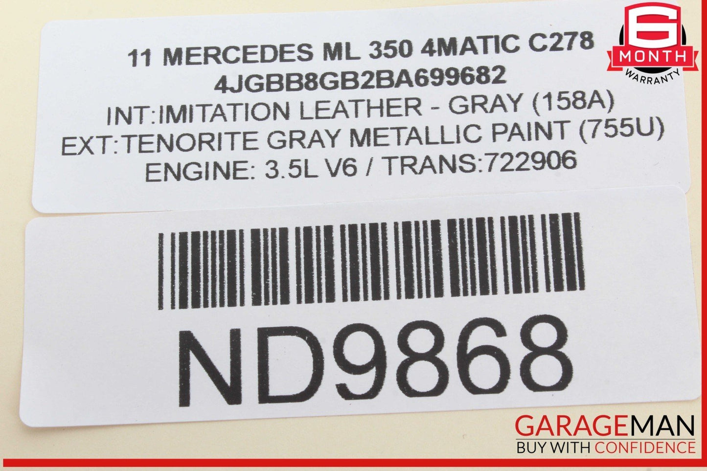 09-13 Mercedes W164 ML350 4MATIC Trunk Lid Liftgate Tail Gate Control Module OEM