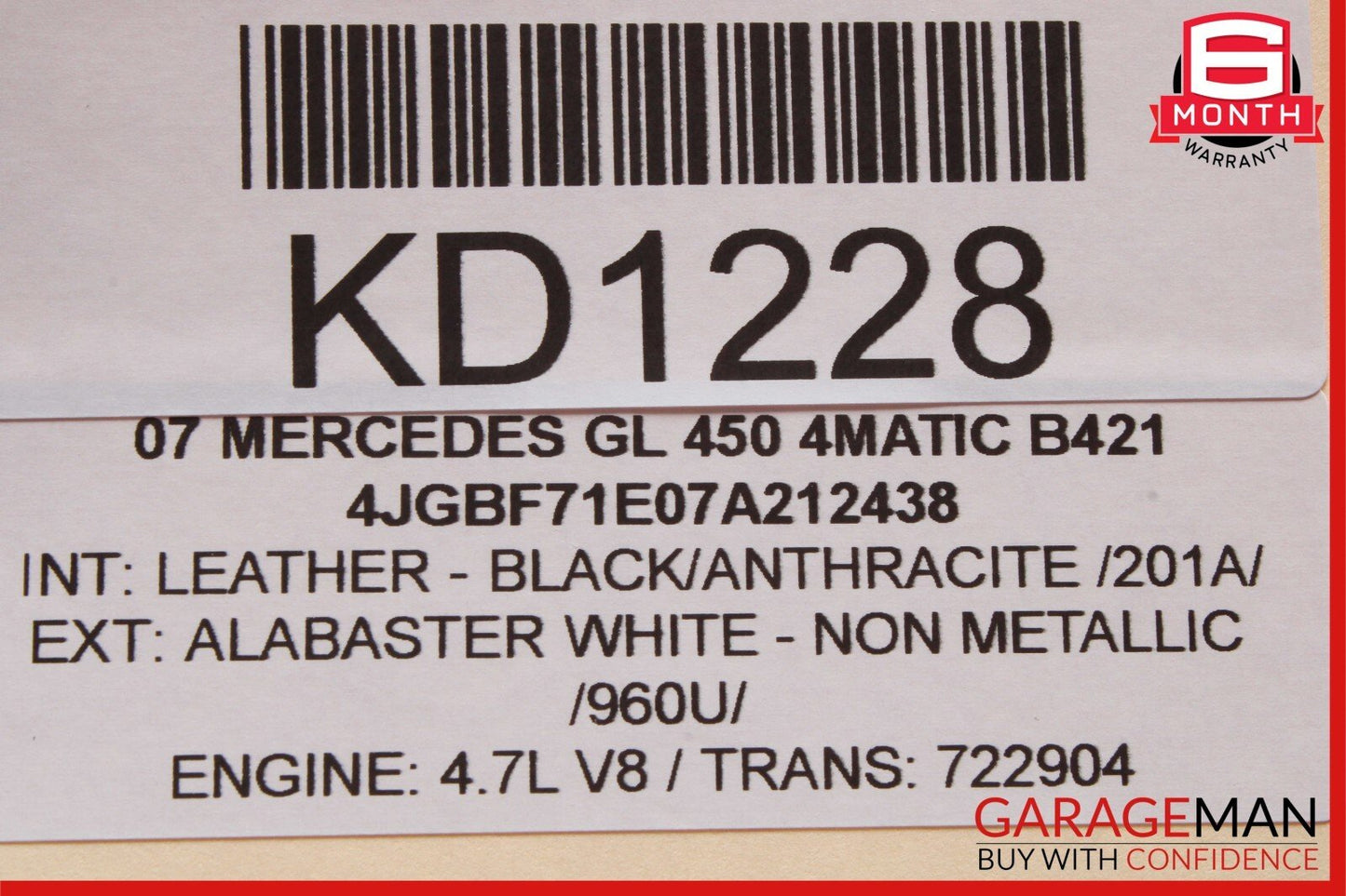 07-09 Mercedes X164 GL450 4MATIC Headlight Control Module Unit 2118708726 OEM