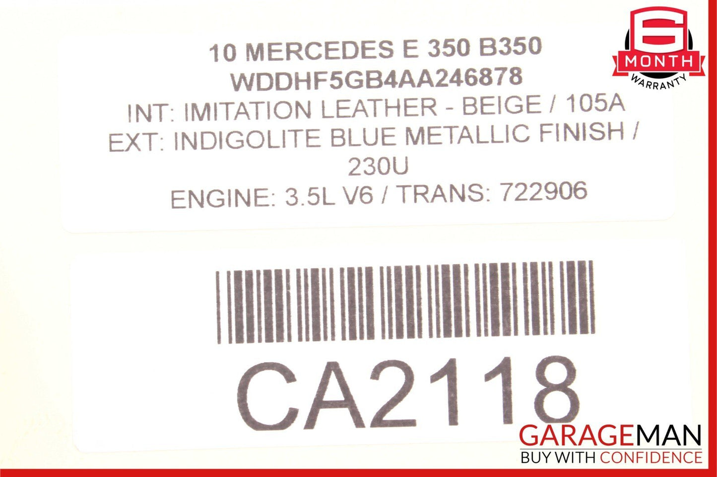 08-16 Mercedes W212 E350 GLK350 Rear Left Side Door Window Regulator Motor OEM