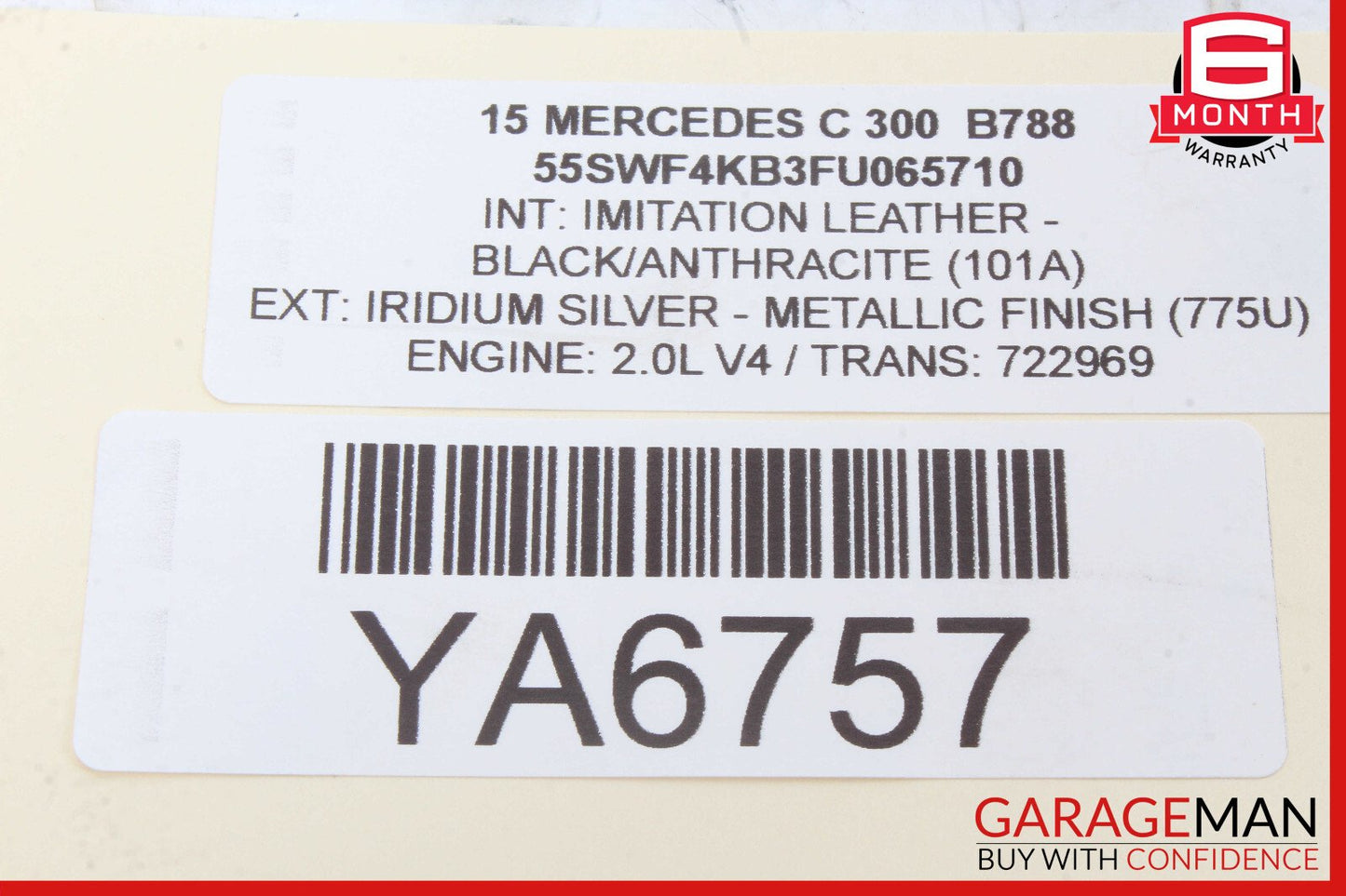 15-20 Mercedes W205 C350e Rear Left Side Exterior Door Handle Keyless Go OEM