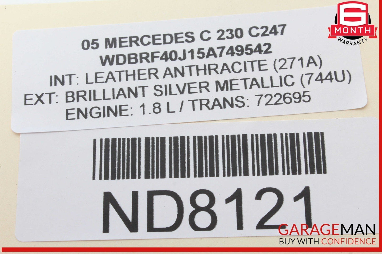 01-07 Mercedes W203 C230 C320 Front Right Door Control Module 2038201285 OEM