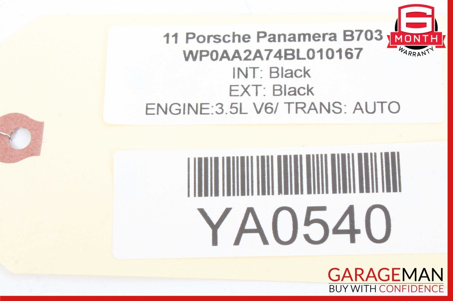 10-16 Porsche Panamera 970 Right Side Exterior Door Handle Keyless Go Black OEM