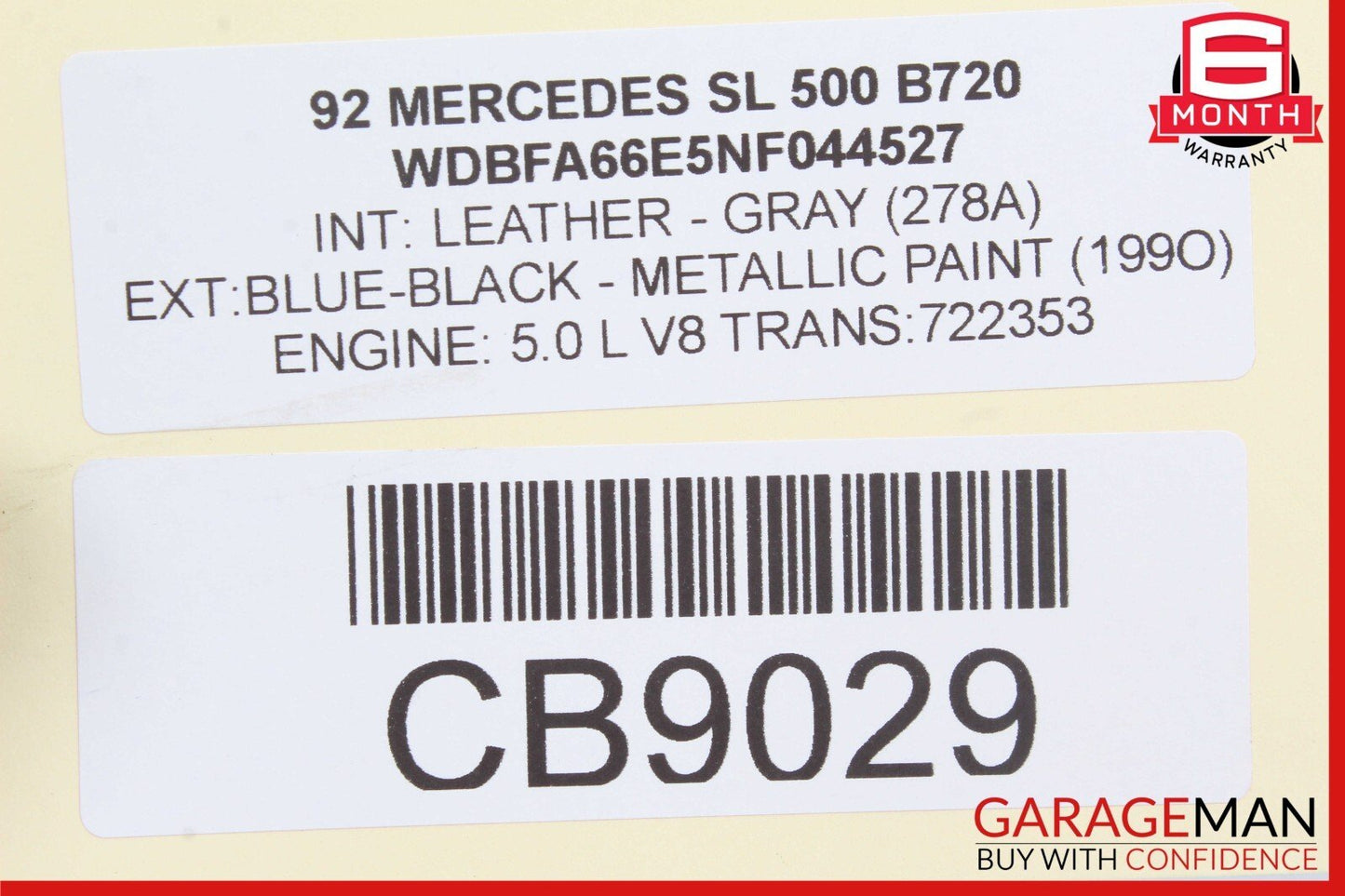 90-02 Mercedes R129 500SL 300SL SL500 Rear Trunk Lock Latch Actuator Vacuum OEM
