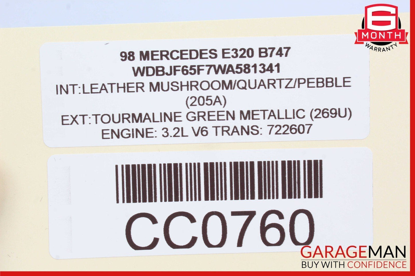 96-99 Mercedes W210 E320 Glove Box Compartment Cup Holder Assy Leather Mushroom