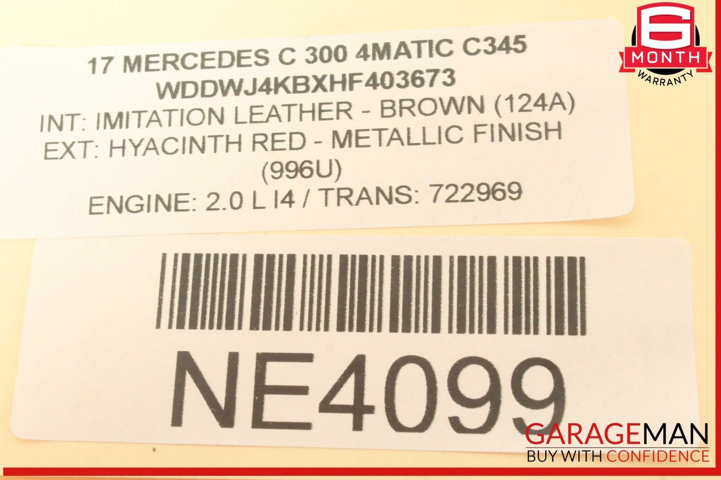 15-20 Mercedes W205 C300 4MATIC Air Intake Cleaner Filter Housing Box OEM
