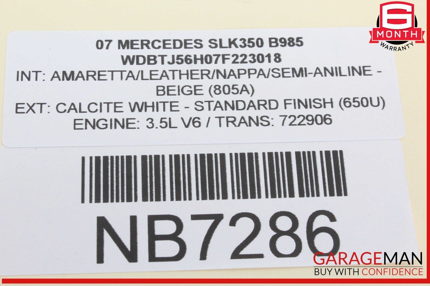 06-09 Mercedes W209 CLK350 Left Driver Side Fog Light Lamp 1698201556 OEM