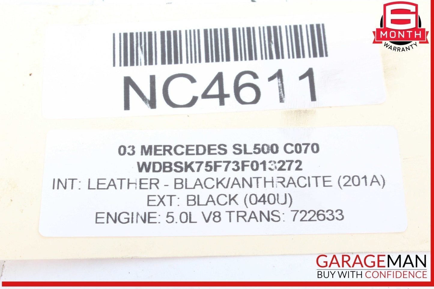 03-12 Mercedes R230 SL500 SL55 AMG Right Passenger Side Hood Vent Grille OEM