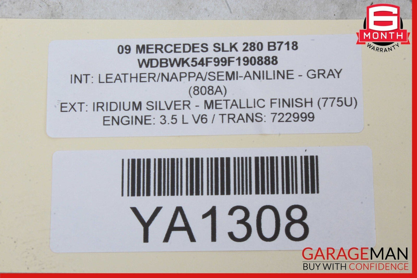 03-12 Mercedes R230 SL500 SLK280 Front Left Door Window Regulator Motor Unit