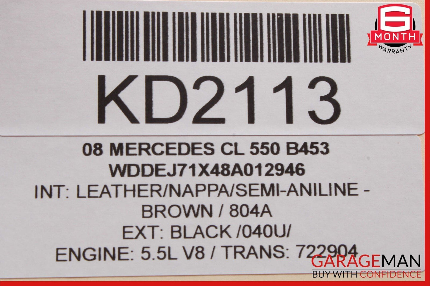 07-10 Mercedes W221 S550 CL550 Front Top Upper Windshield Night Vision Camera