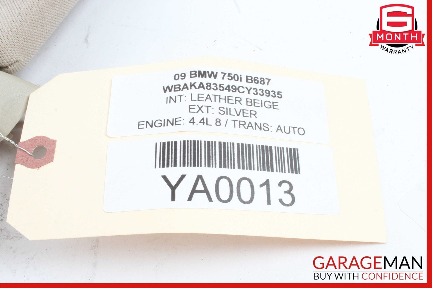 06-15 BMW 7 Series 750i 740i Right Side Sun Visor Sunvisor Gray M04B42005 OEM