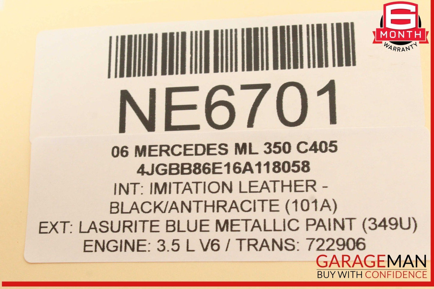 06-13 Mercedes W164 ML350 Rear Trunk Liftgate Lock Latch Actuator 1647400635 OEM