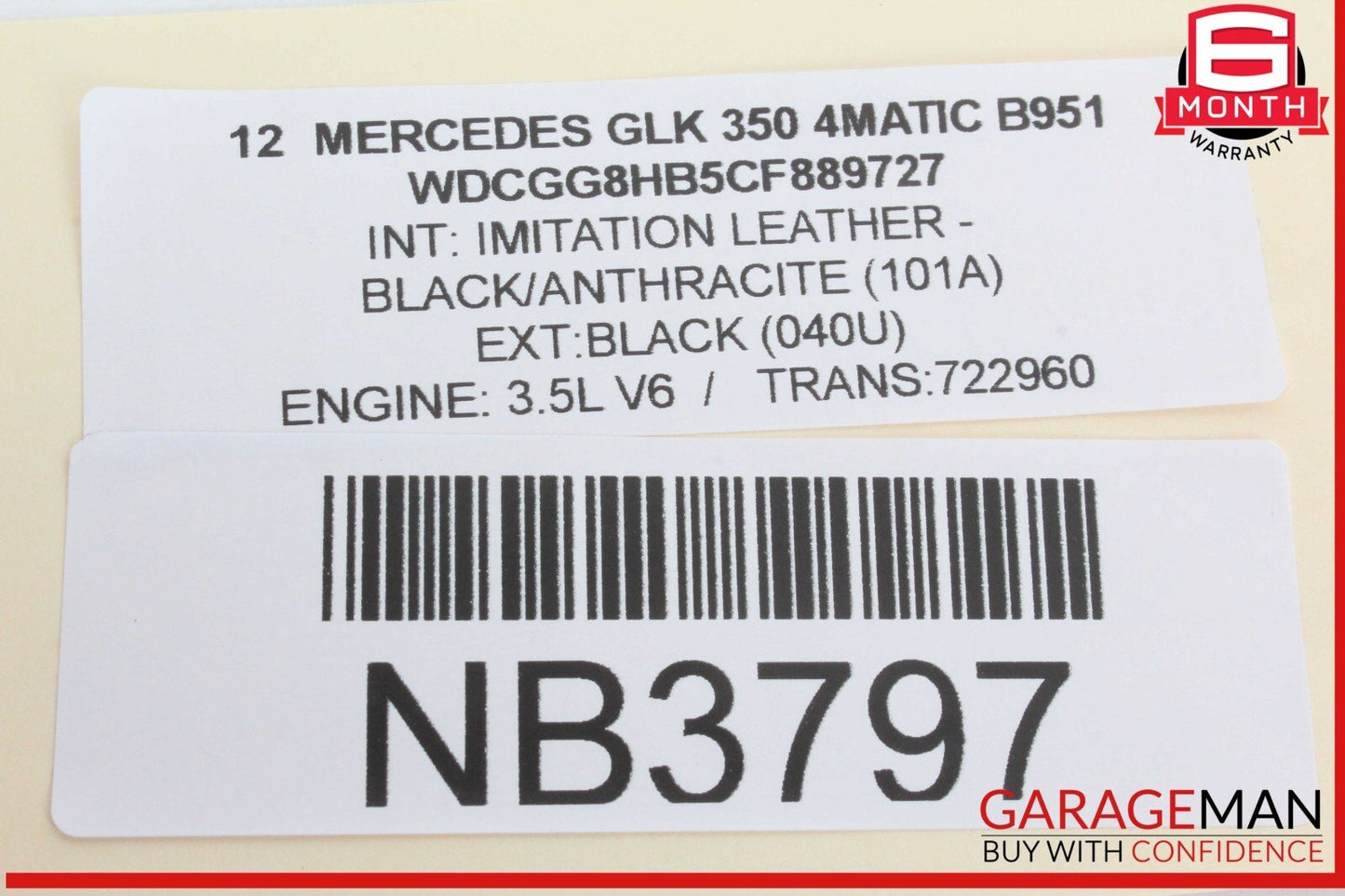 10-15 Mercedes X204 GLK350 4MATIC Rear Left Side Exterior Door Handle Black OEM