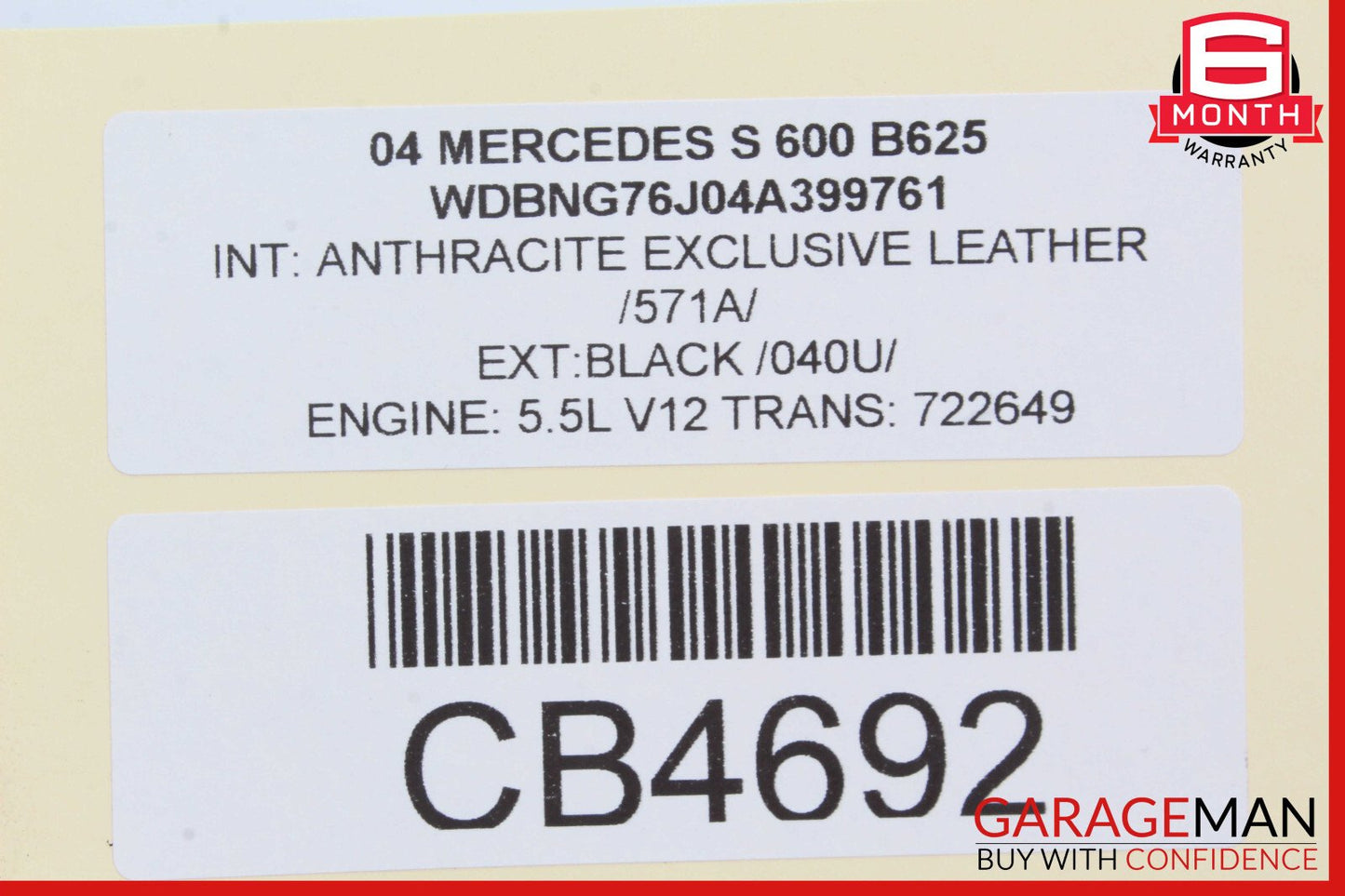 03-12 Mercedes W220 S600 Turbocharger Hose Pipe Right 2750980607 OEM
