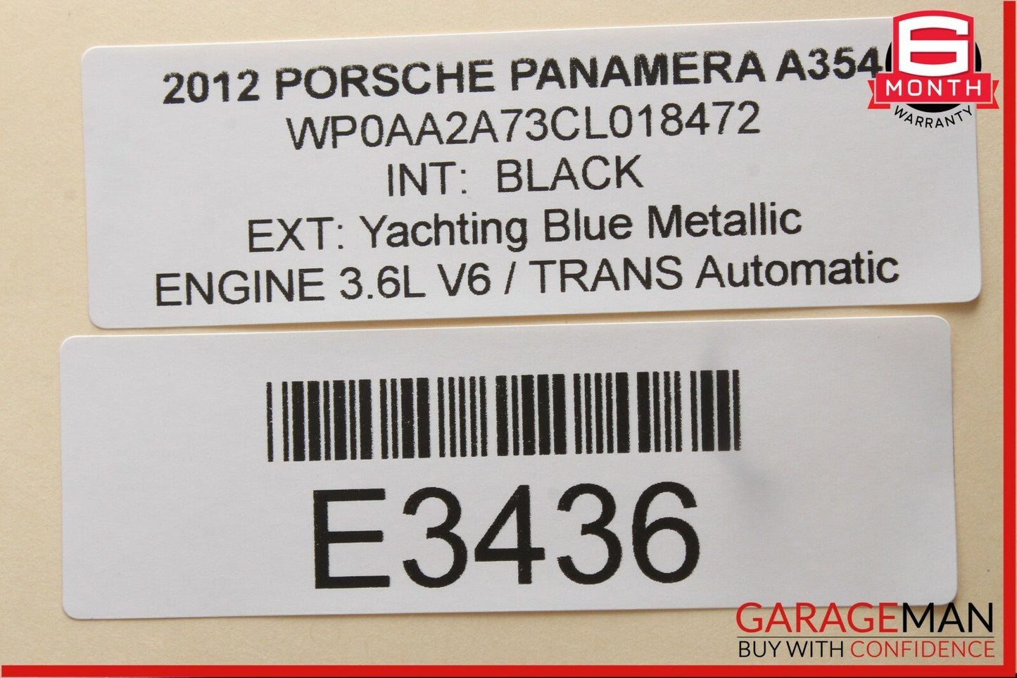 10-15 Porsche Panamera 970 Rear Left Driver Side Lower Bottom Seat Cushion Black