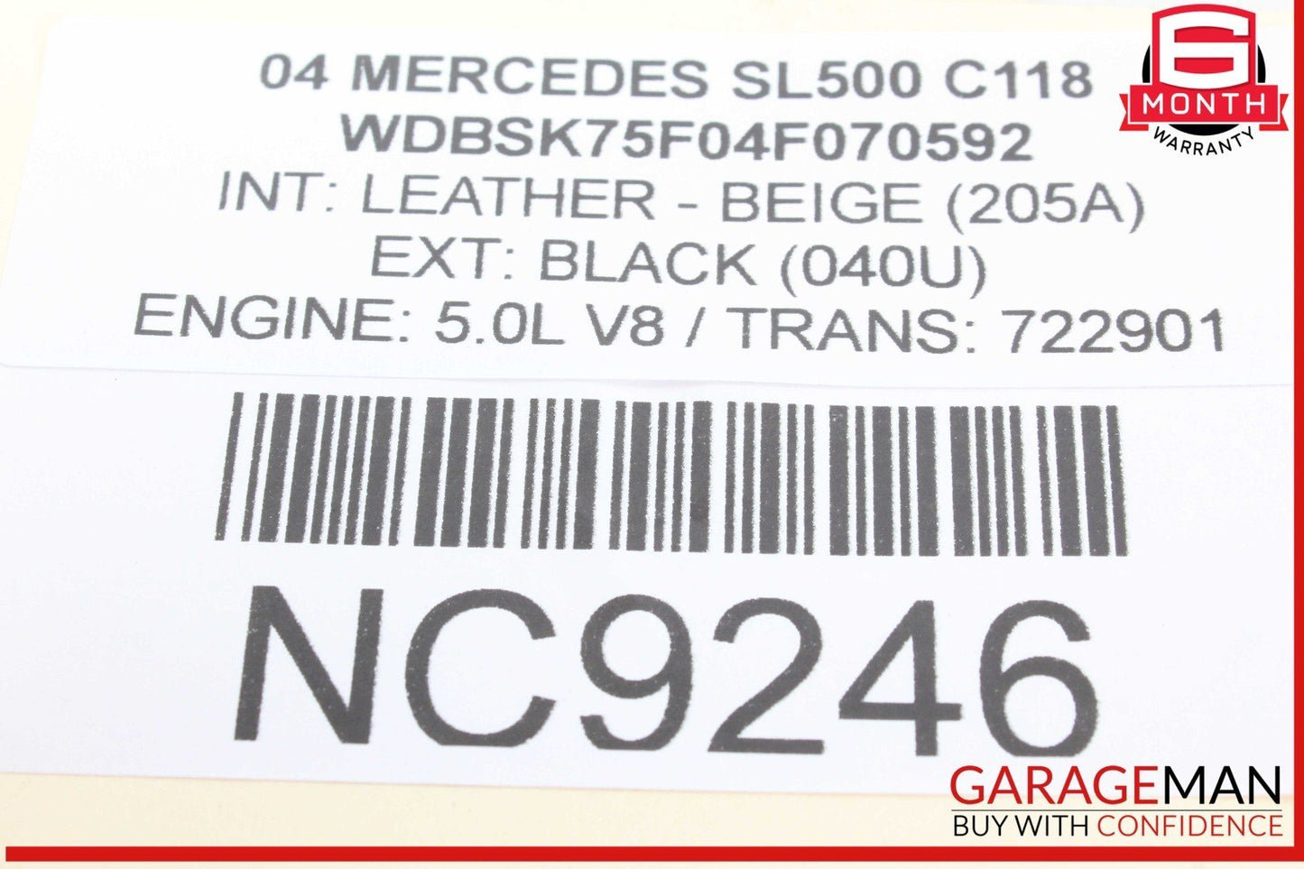 03-08 Mercedes R230 SL500 Rear Left Seat Belt Retractor Luggage w/ Speaker OEM