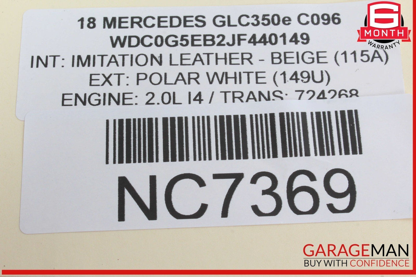 18-20 Mercedes X253 GLC350e Front Right Passenger Side Dash Dashboard Air Bag