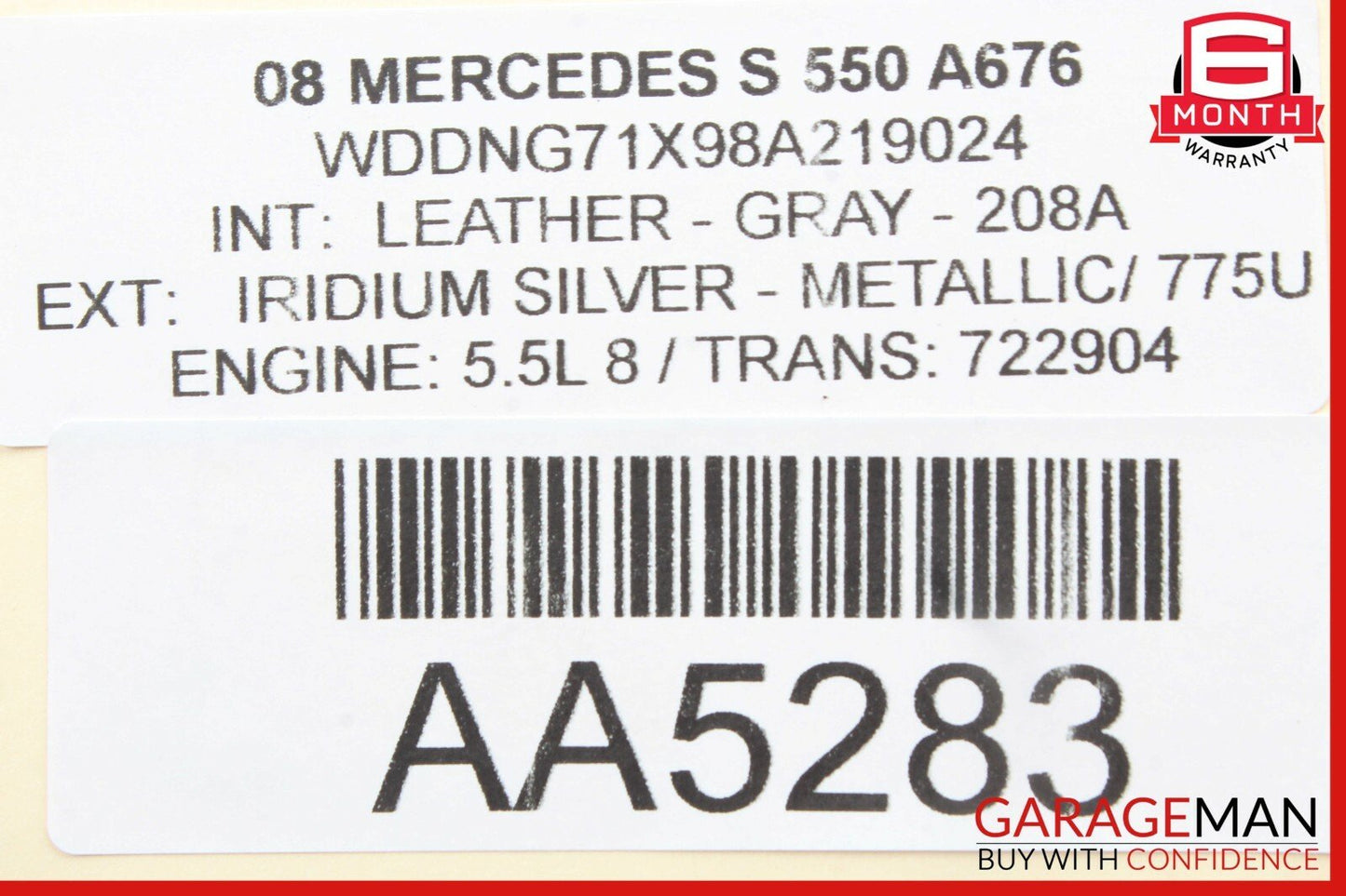 07-13 Mercedes W221 S550 S63 AMG Top Shark Fin Antenna Roof GPS Cubanite Silver