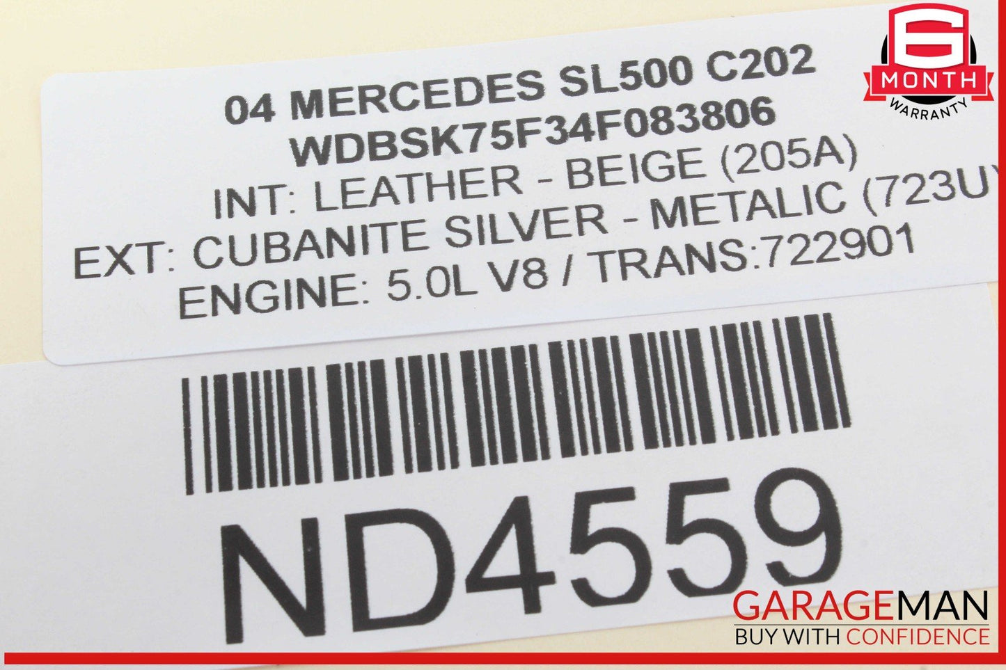 03-12 Mercedes R230 SL500 SL55 Convertible Top Left Side Load Assist Cylinder