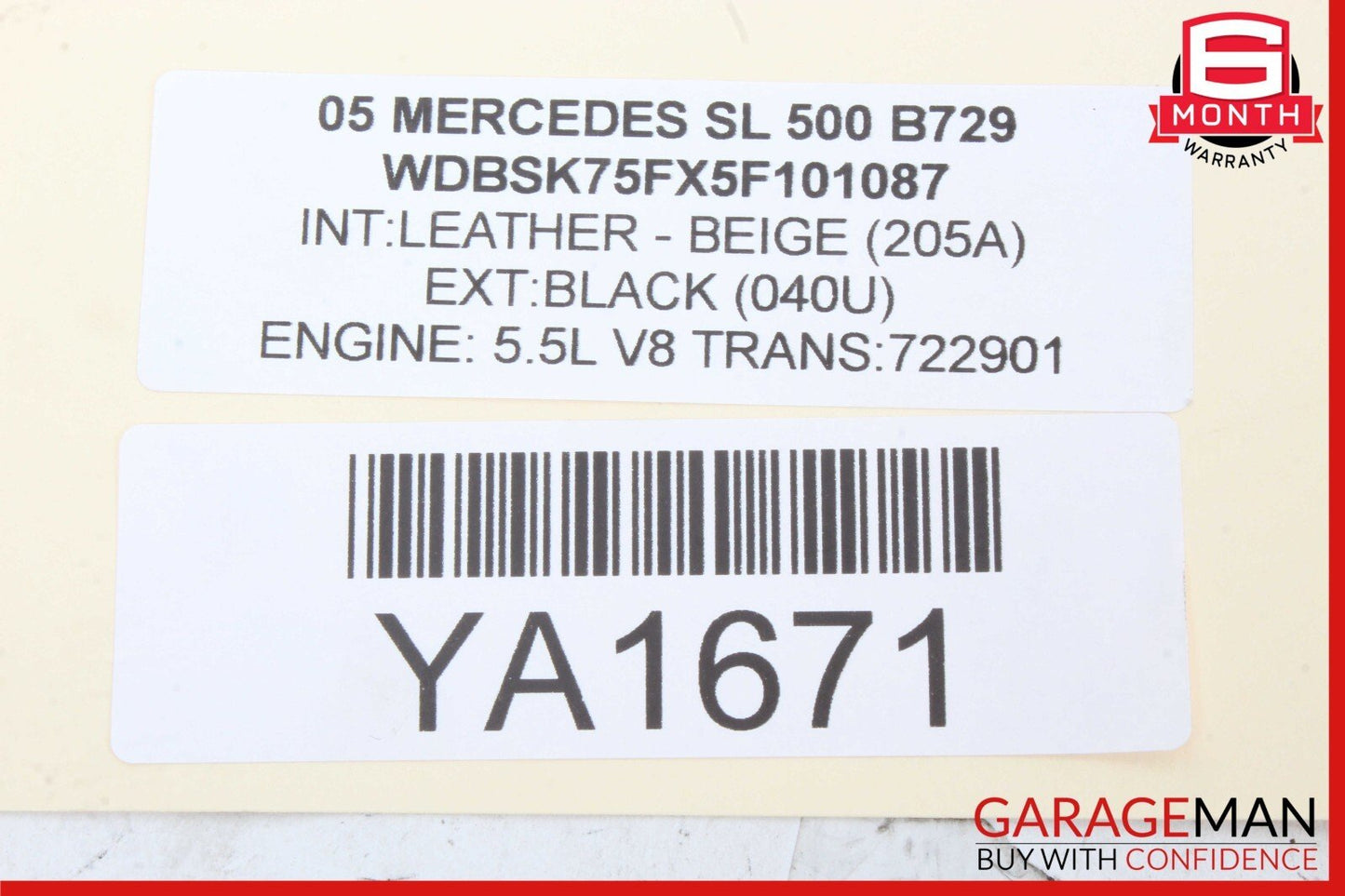 03-12 Mercedes R230 SL500 SL55 AMG Rear Trunk Lid Lock Latch Handle w/o Key