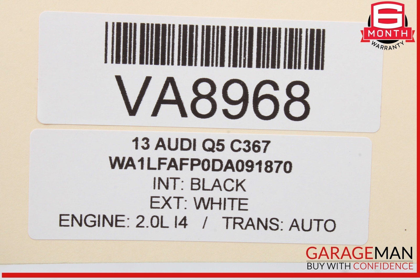 09-17 Audi Q5 SQ5 Windshield Washer Reservoir Tank 8R0955453B OEM