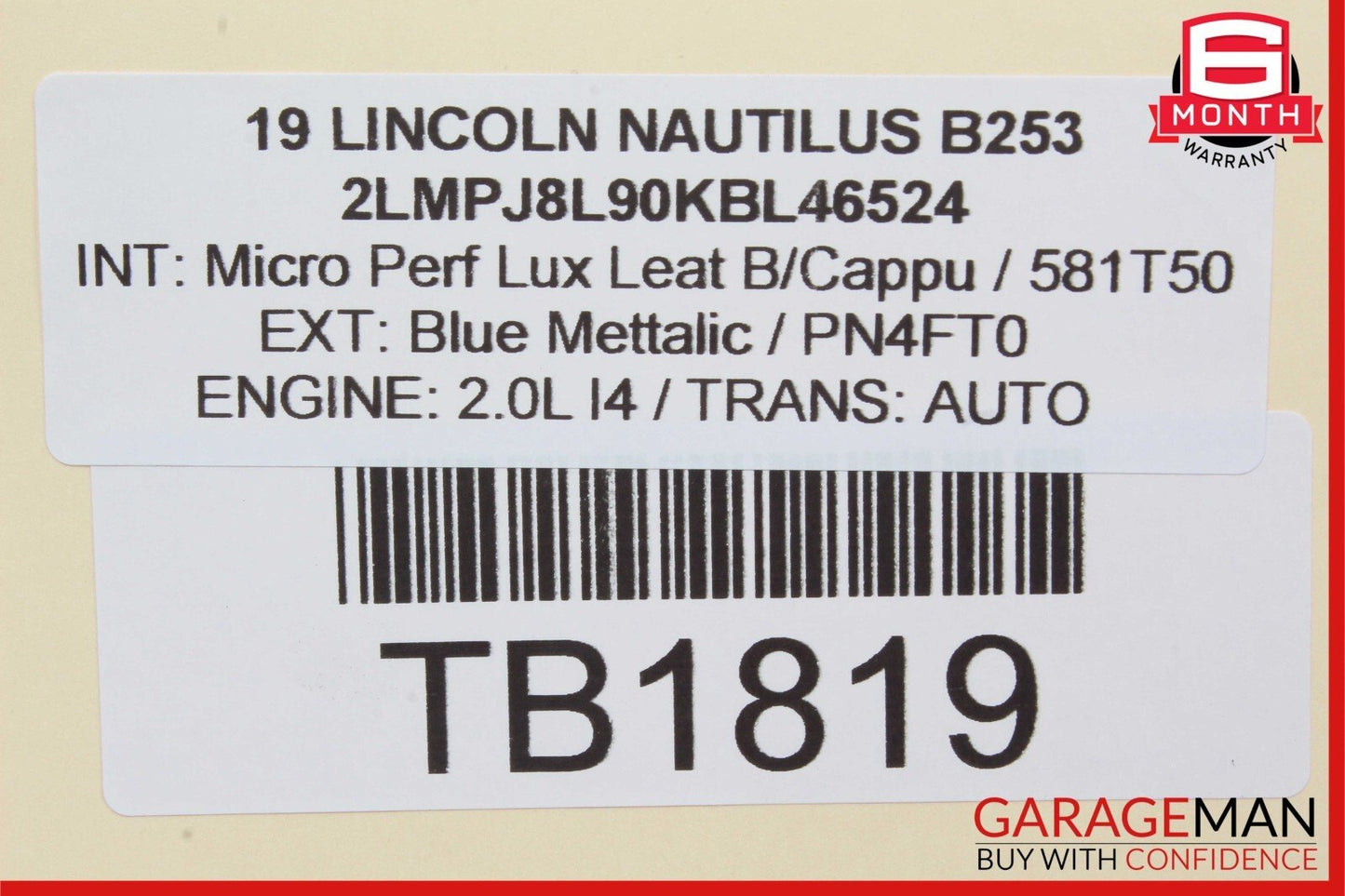 19-21 Lincoln Nautilus 2.0 Fuel Vapor EVAP Evaporator Canister K2G3-9E857-DA OEM