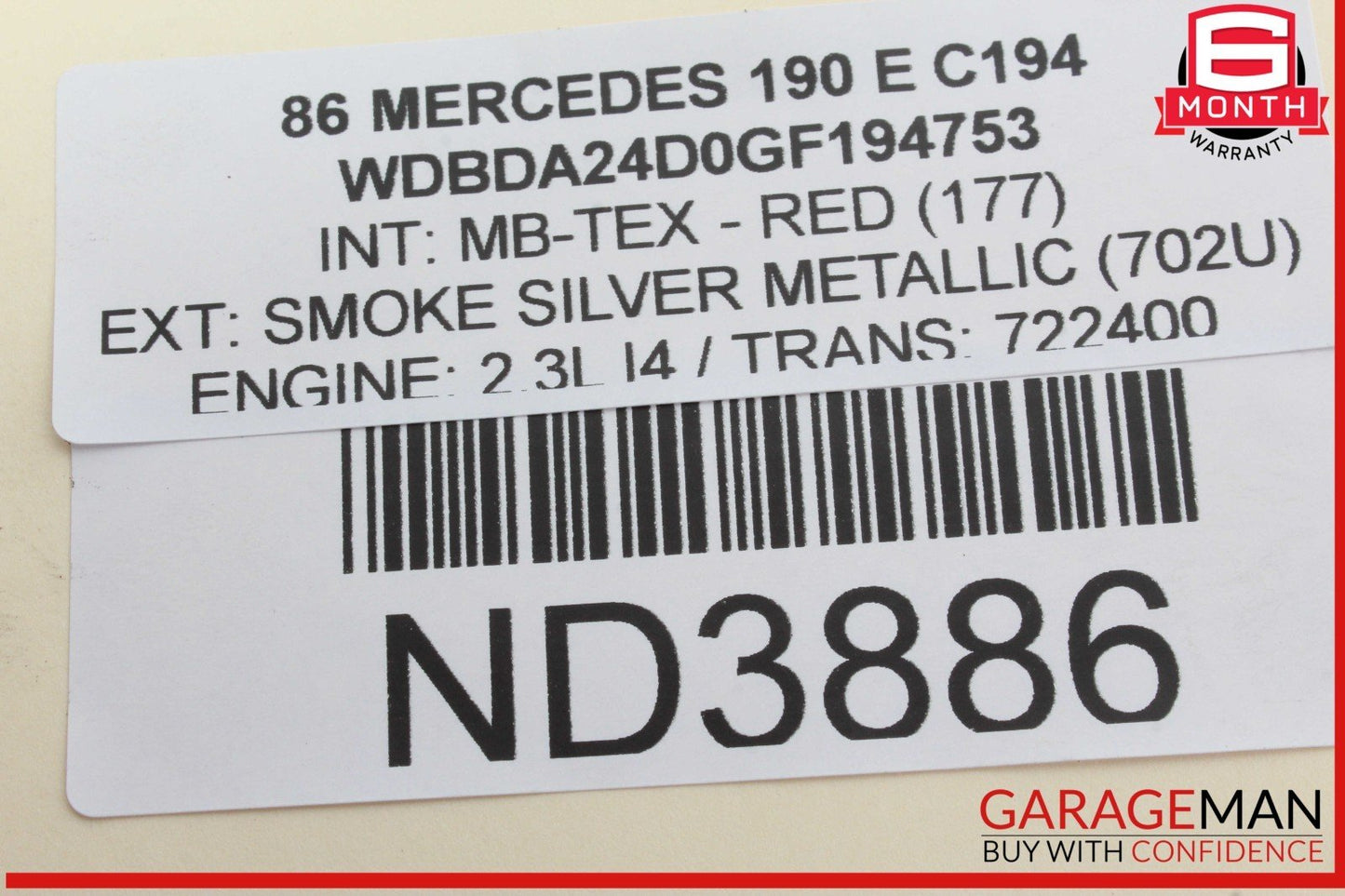 84-93 Mercedes W201 190E Rear Left Driver Side Door Lock Latch Actuator OEM