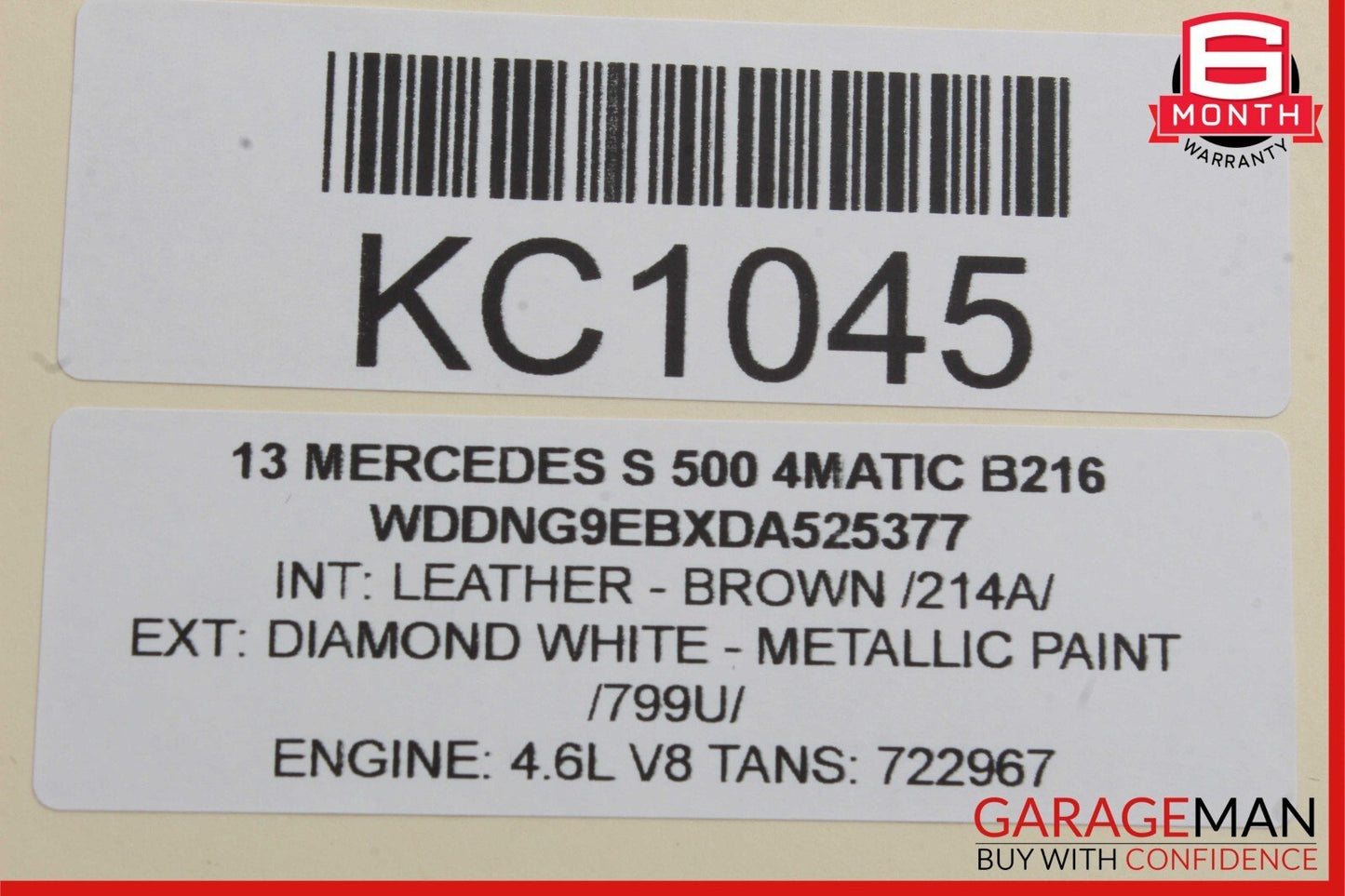 10-13 Mercedes W221 S550 Dash Dashboard Glove Box Storage Tray Compartment Brown