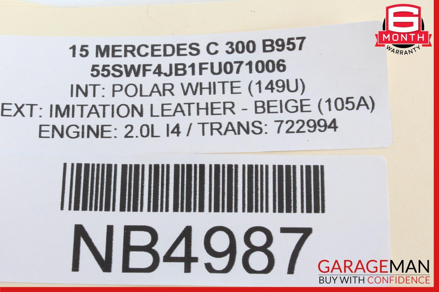 15-20 Mercedes W205 C300 C400 Rear Right or Left Lower Rearward Control Arm OEM