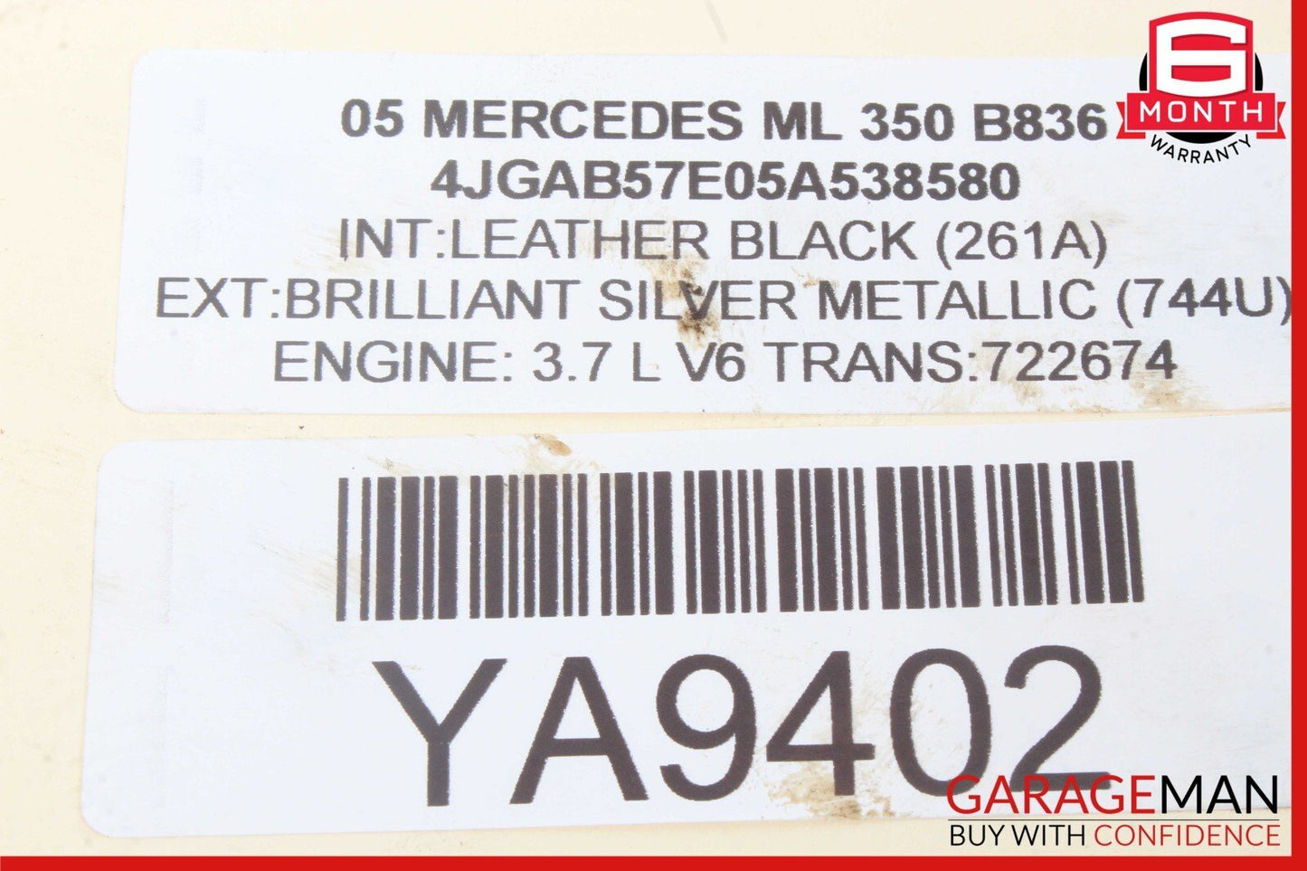 98-05 Mercedes W163 ML350 ML55 AMG Front Left Side Door Window Regulator Motor
