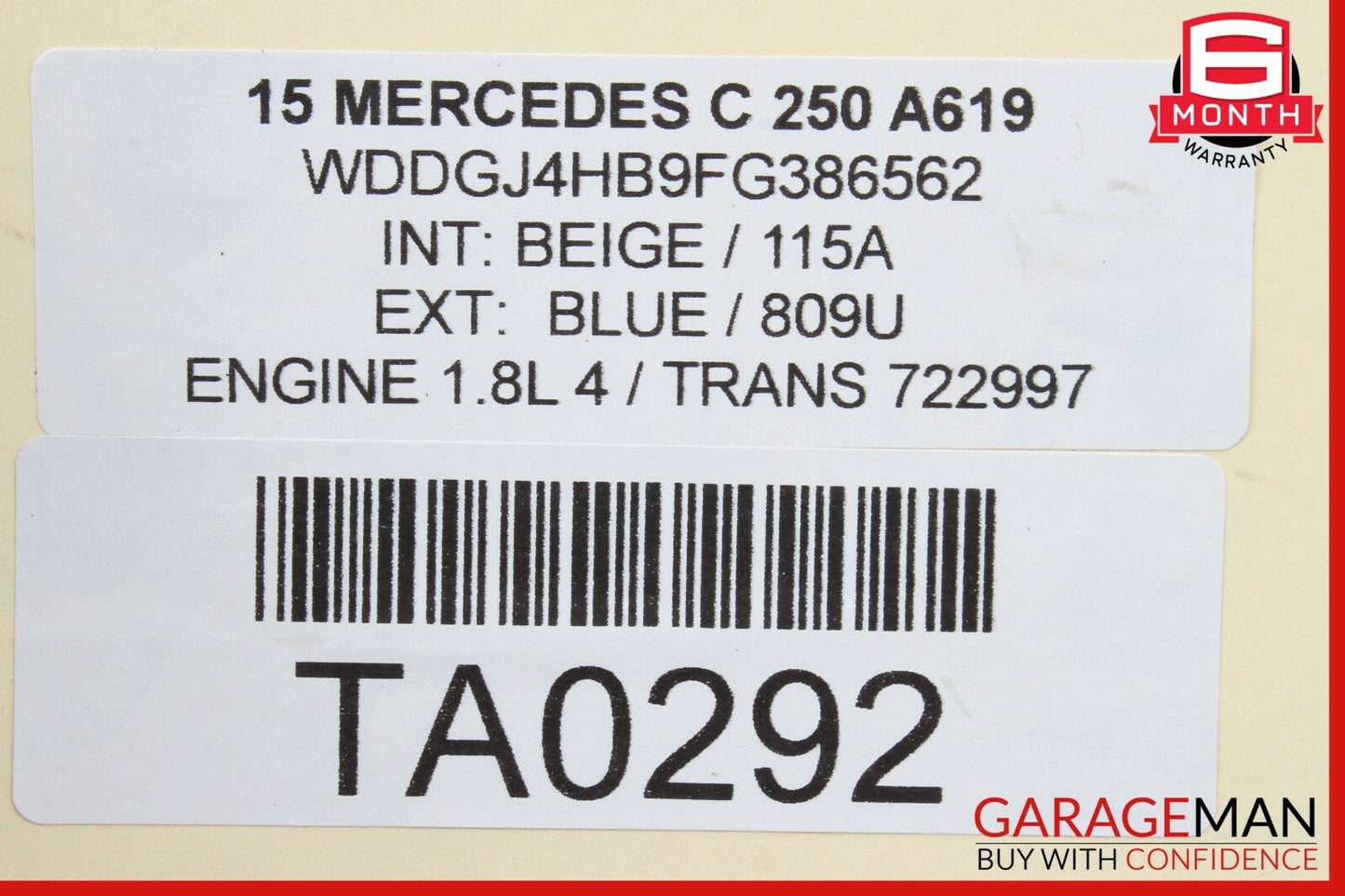 12-15 Mercedes W204 C250 Air Intake Cleaner Filter Housing Box