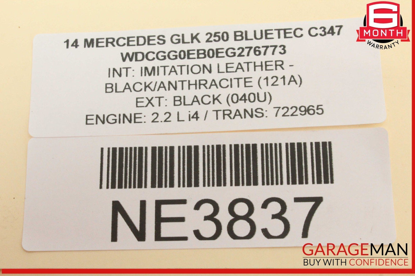 10-15 Mercedes X204 GLK250 Bluetec Rear Left Side Door Lock Latch Actuator OEM