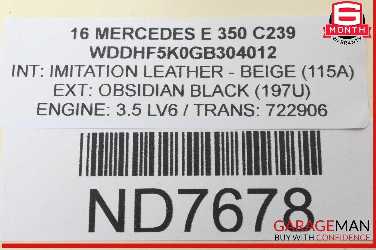 07-18 Mercedes W212 E350 Rear Left or Right Side CV Axle Half Shaft Driveshaft