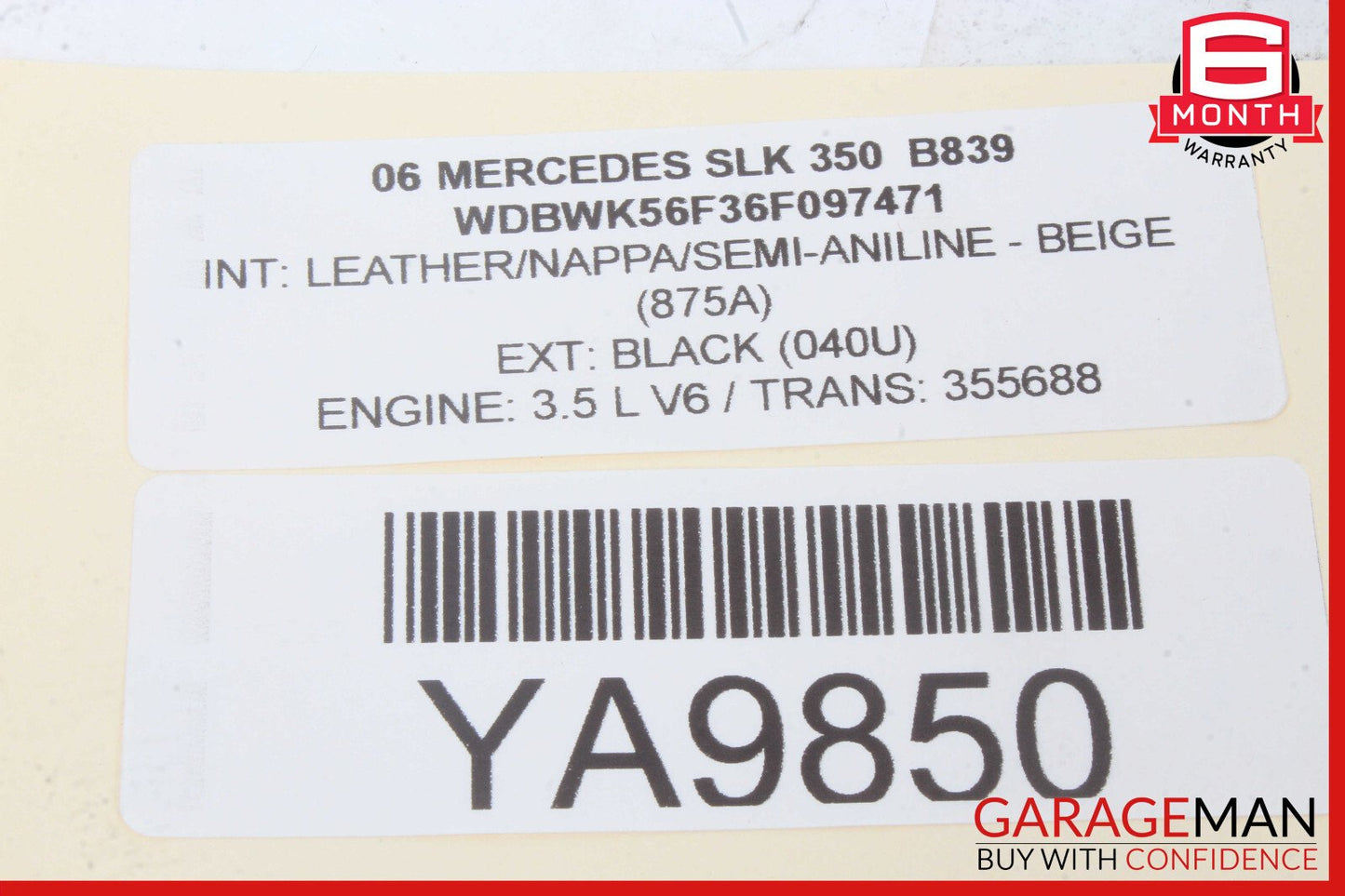 05-11 Mercedes R171 SLK280 SLK350 Front Right Side Door Window Regulator Motor