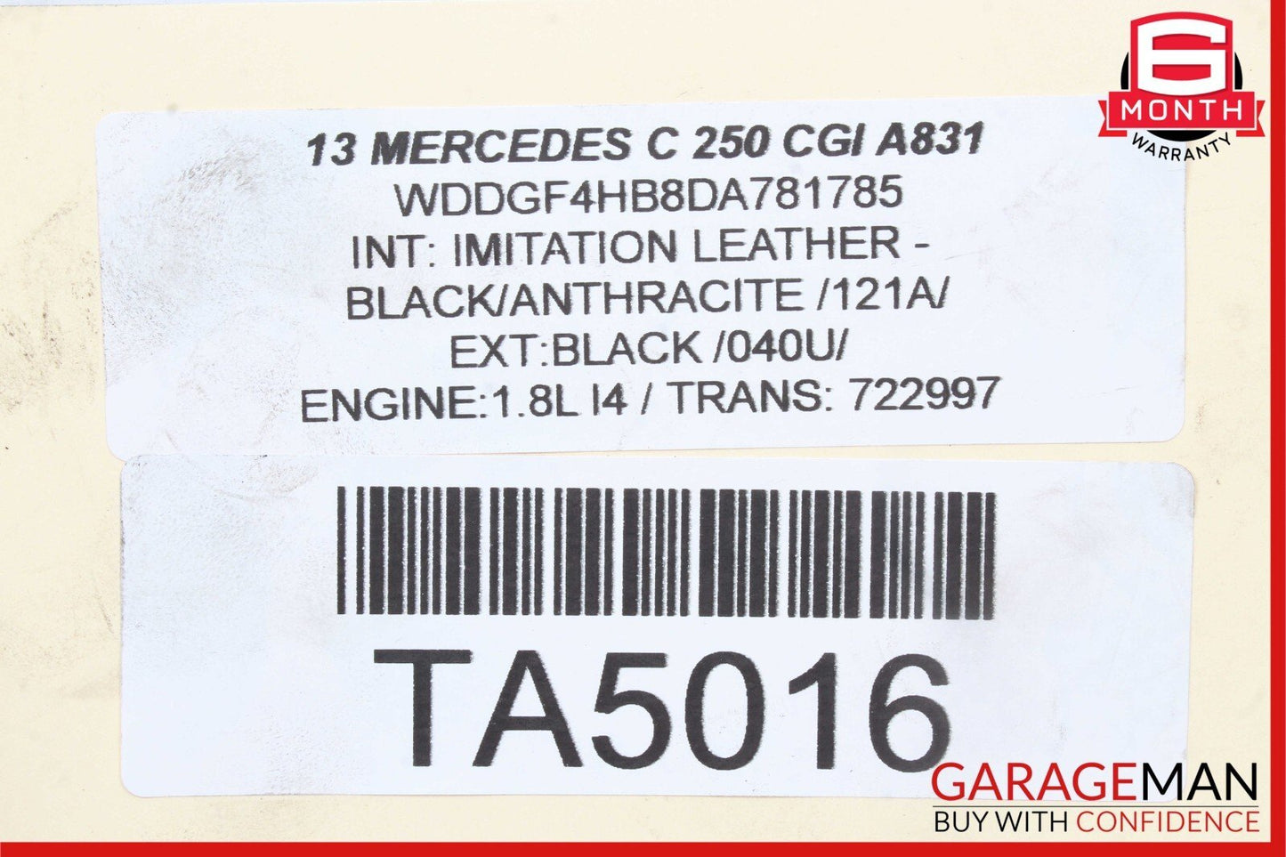 08-14 Mercedes W204 C250 C300 Front Left Bumper Impact Absorber Bracket Bar OEM