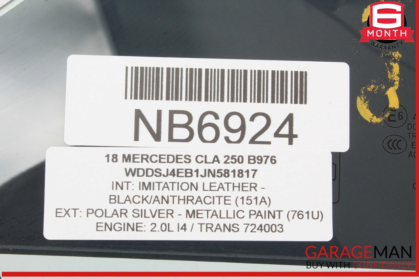 14-19 Mercedes W117 CLA250 Rear Right Passenger Door Quarter Window Glass OEM