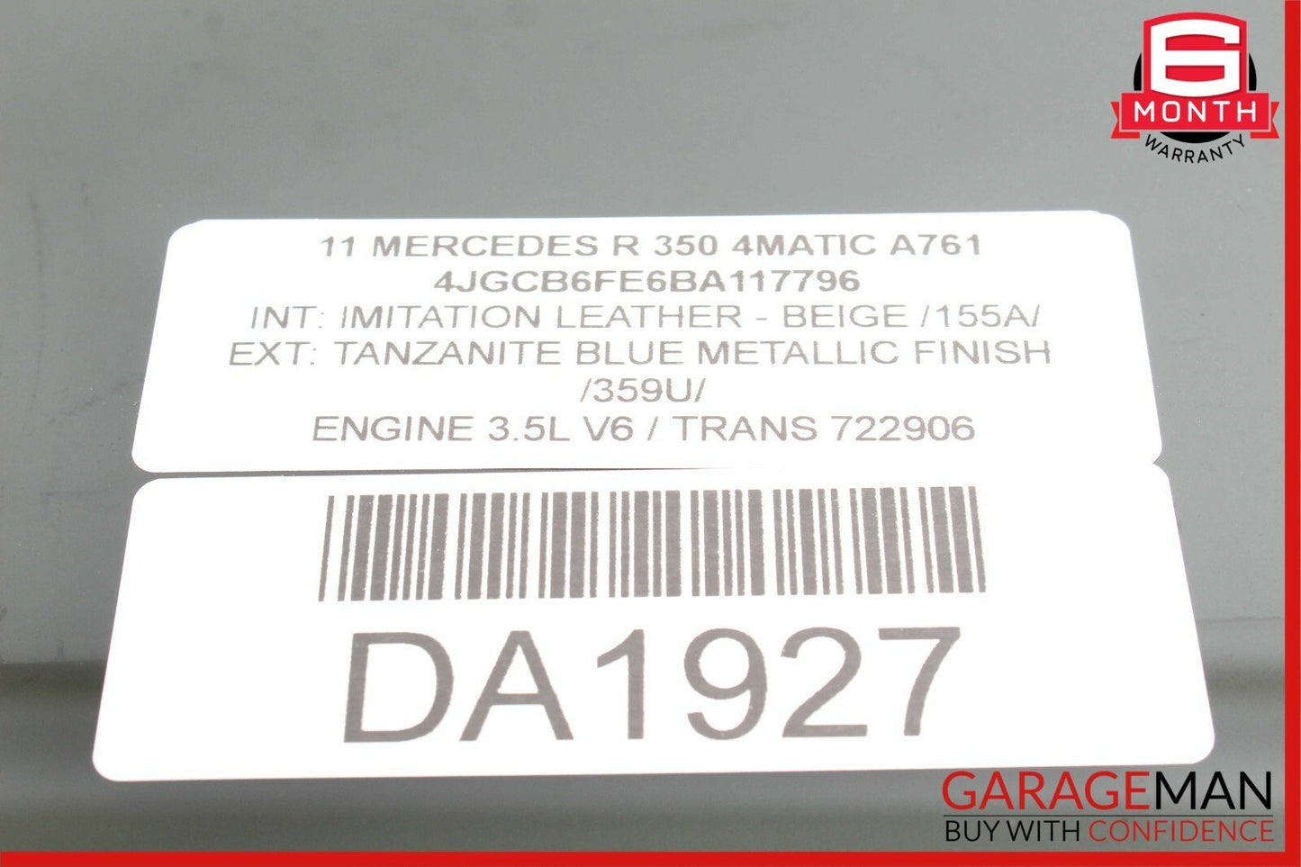 06-12 Mercedes W251 R350 R550 Rear Left Driver Side Door Window Auto Glass OEM