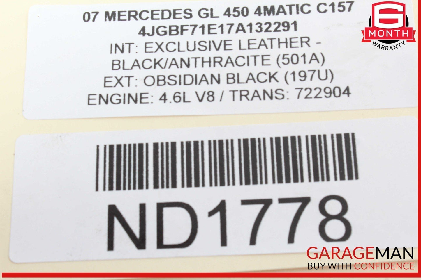 06-12 Mercedes X164 GL450 4MATIC Rear Right or Left Tie Rod Upper Control Arm