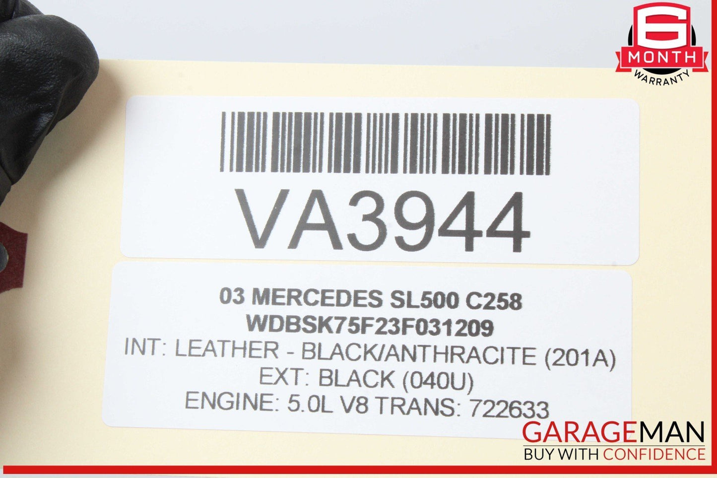 03-12 Mercedes R230 SL500 S55 AMG Convertible Right Lock Pawl Cylinder OEM