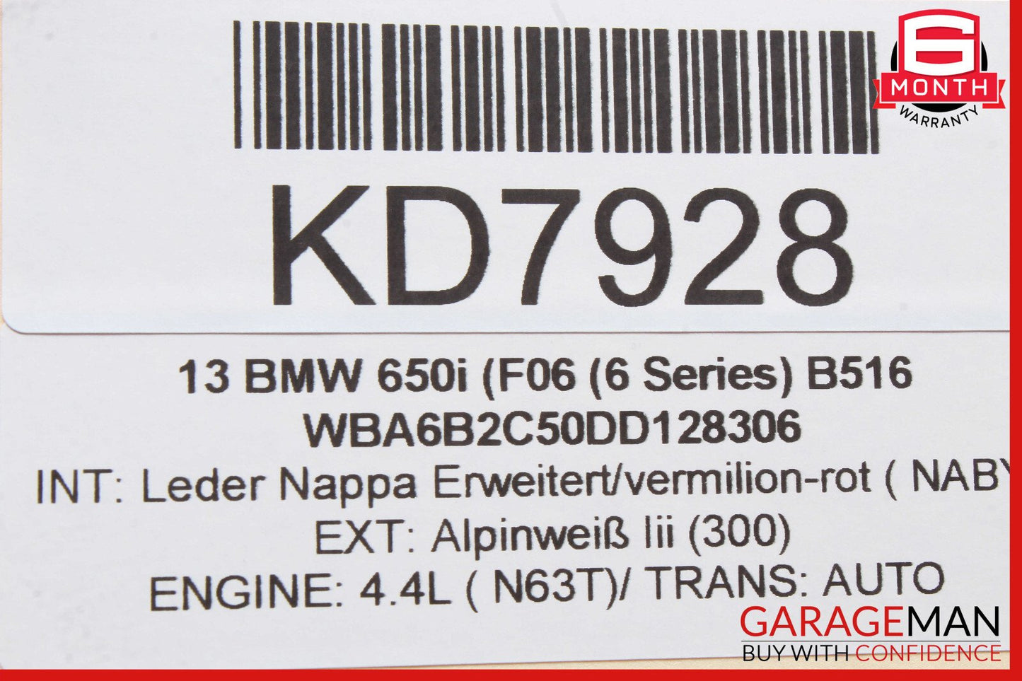 13-19 BMW 650i F06 Front Left Sunvisor Sun Visor OEM