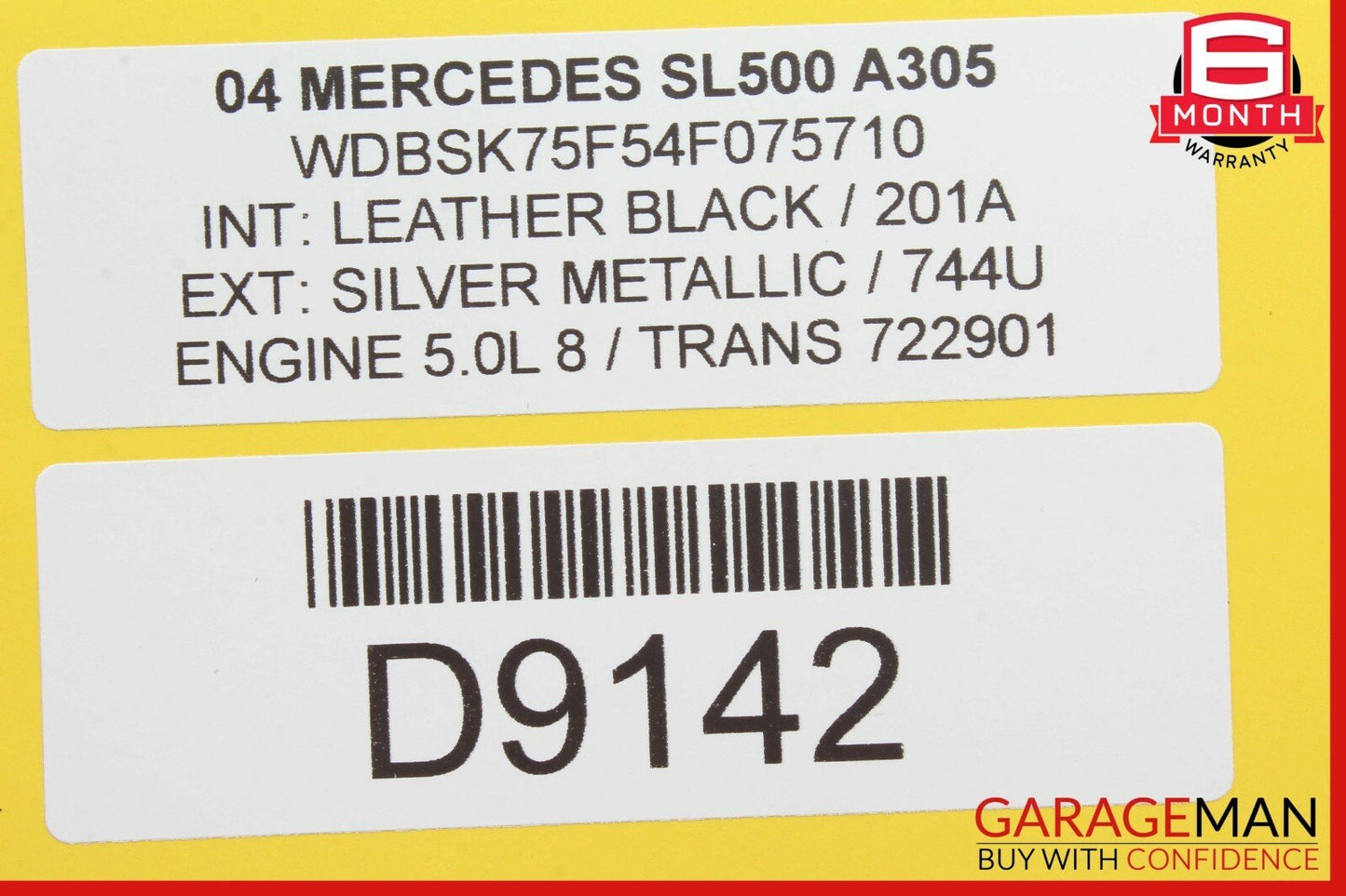 03-11 Mercedes R230 SL500 Main Convertible Top Drive Lift Cylinder Right OEM
