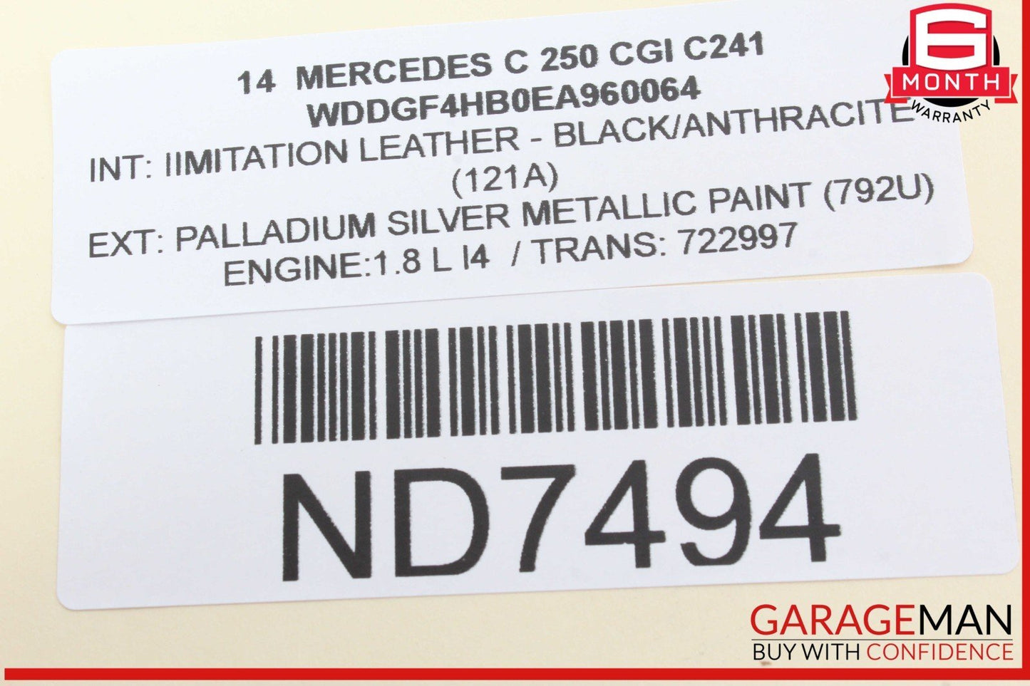 08-15 Mercedes W204 C250 CGI Rear Trunk Rear Back Up View Camera 2048206097 OEM