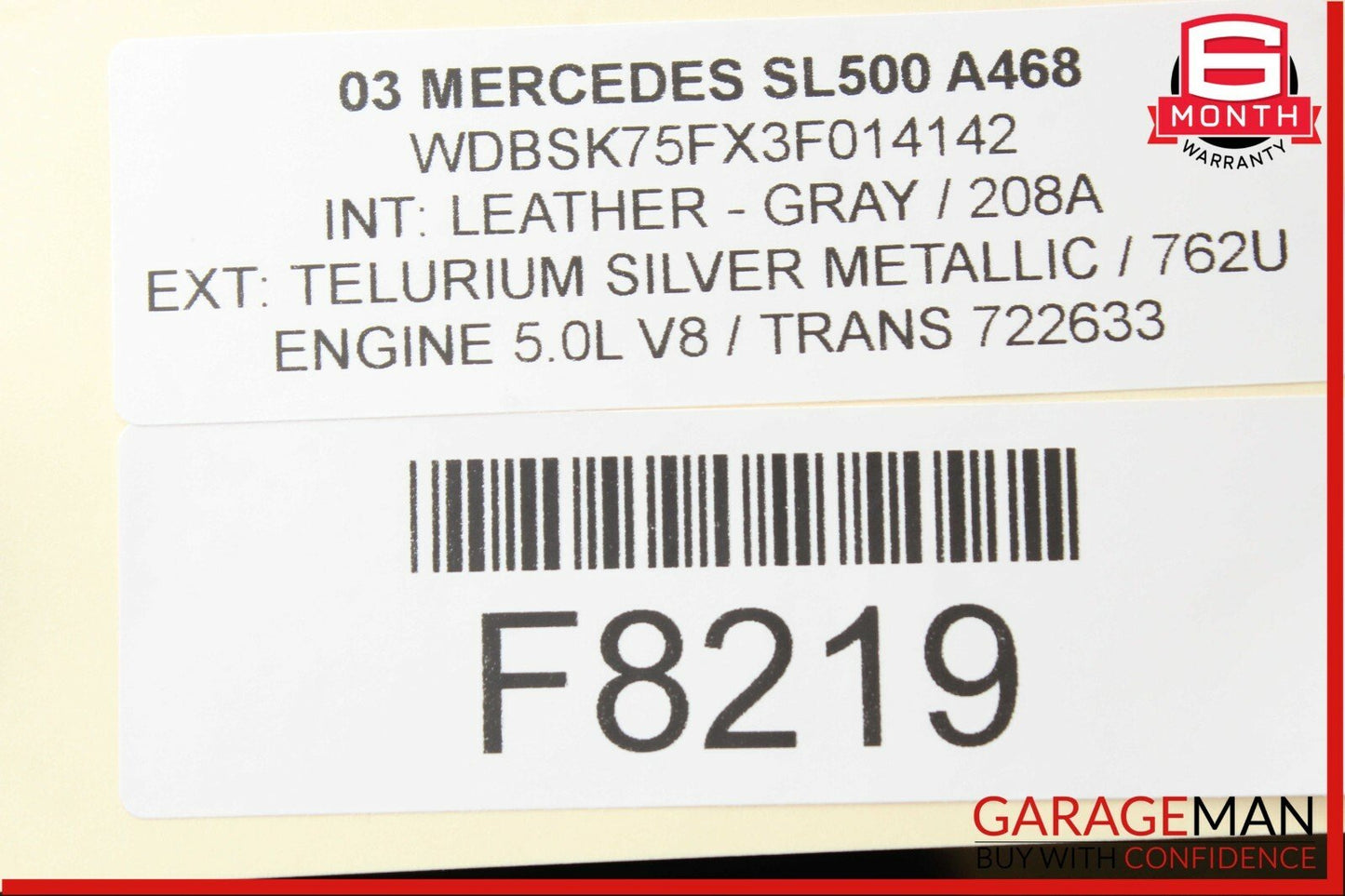 03-06 Mercedes R230 SL500 SL55 AMG Right Keyless Go Entry Door Antenna Module