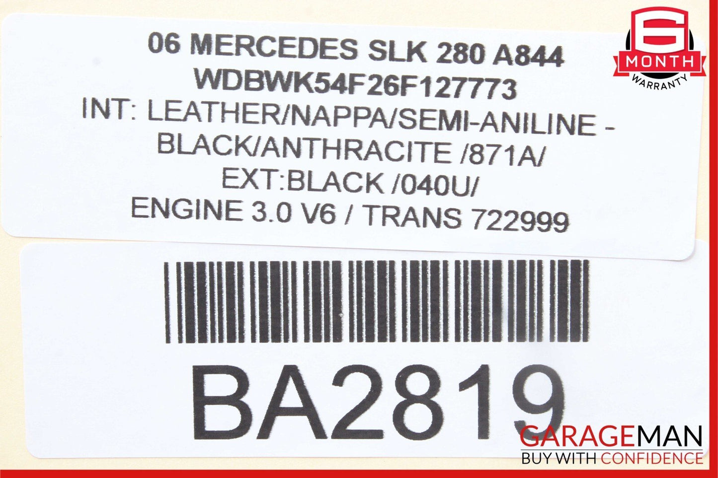 05-08 Mercedes R171 SLK280 SLK350 Front Left Exterior Door Handle Assembly Black
