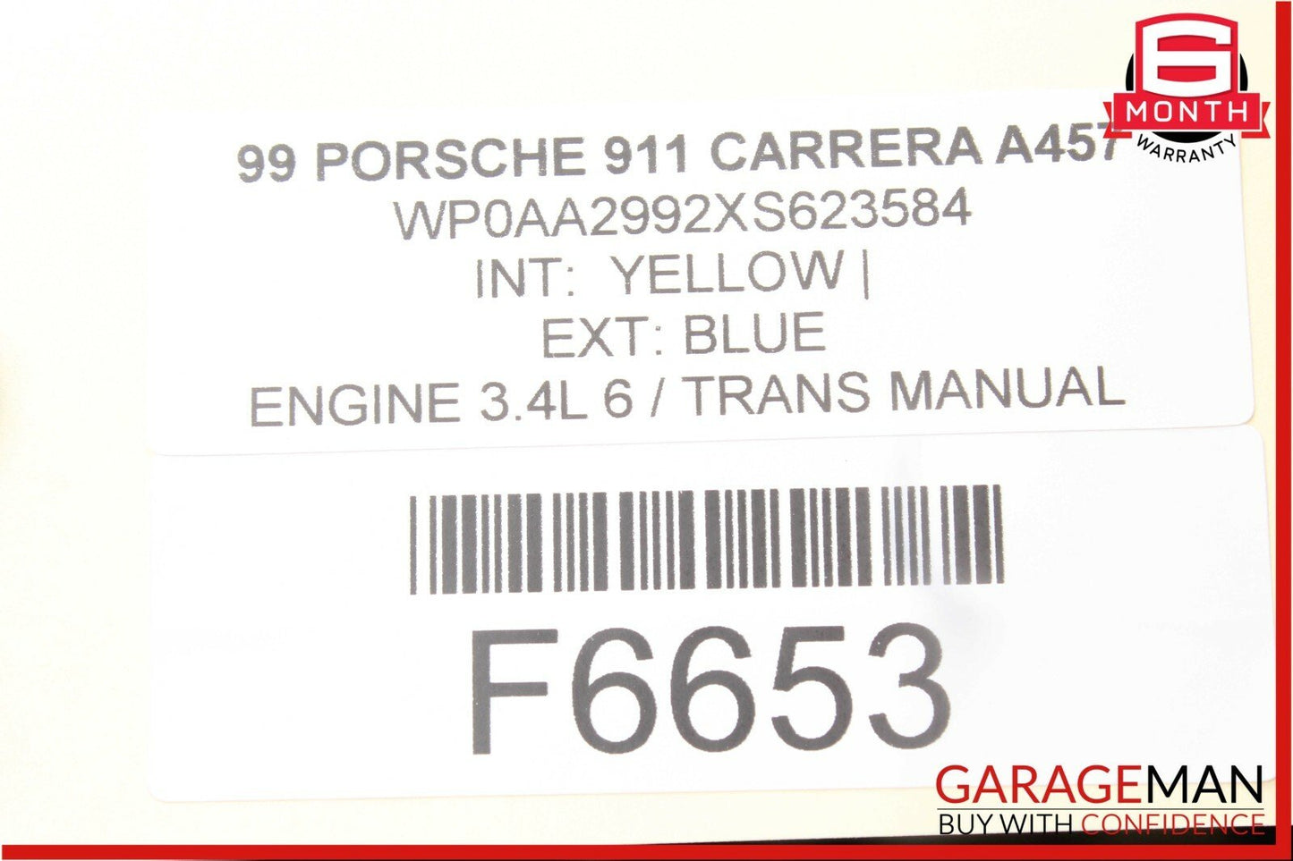 99-05 Porsche Carrera 911 996 Rear Right Passenger Seatbelt Seat Belt Retractor